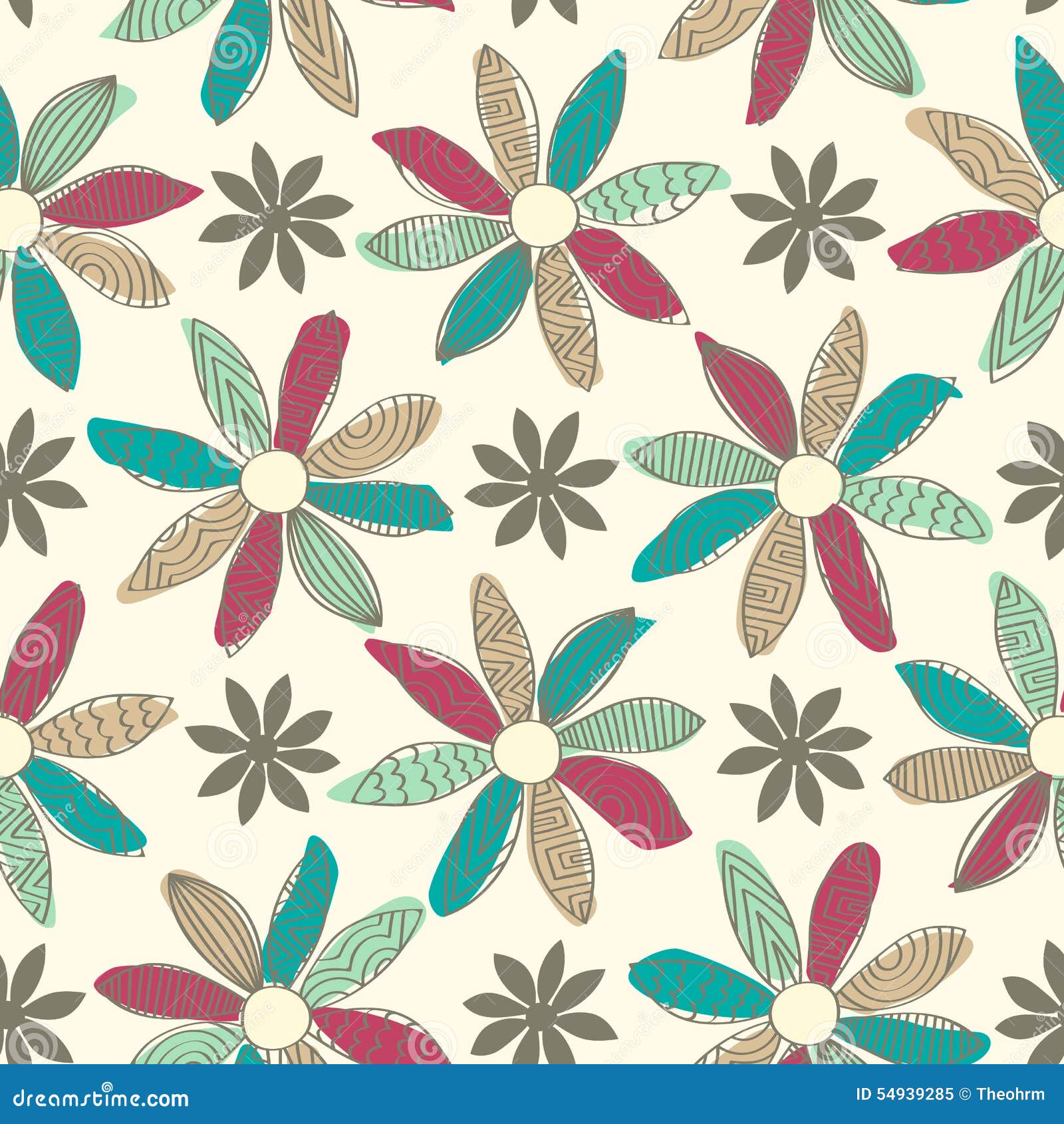 Seamless Cartoon Flower Background Stock Vector Illustration of tile