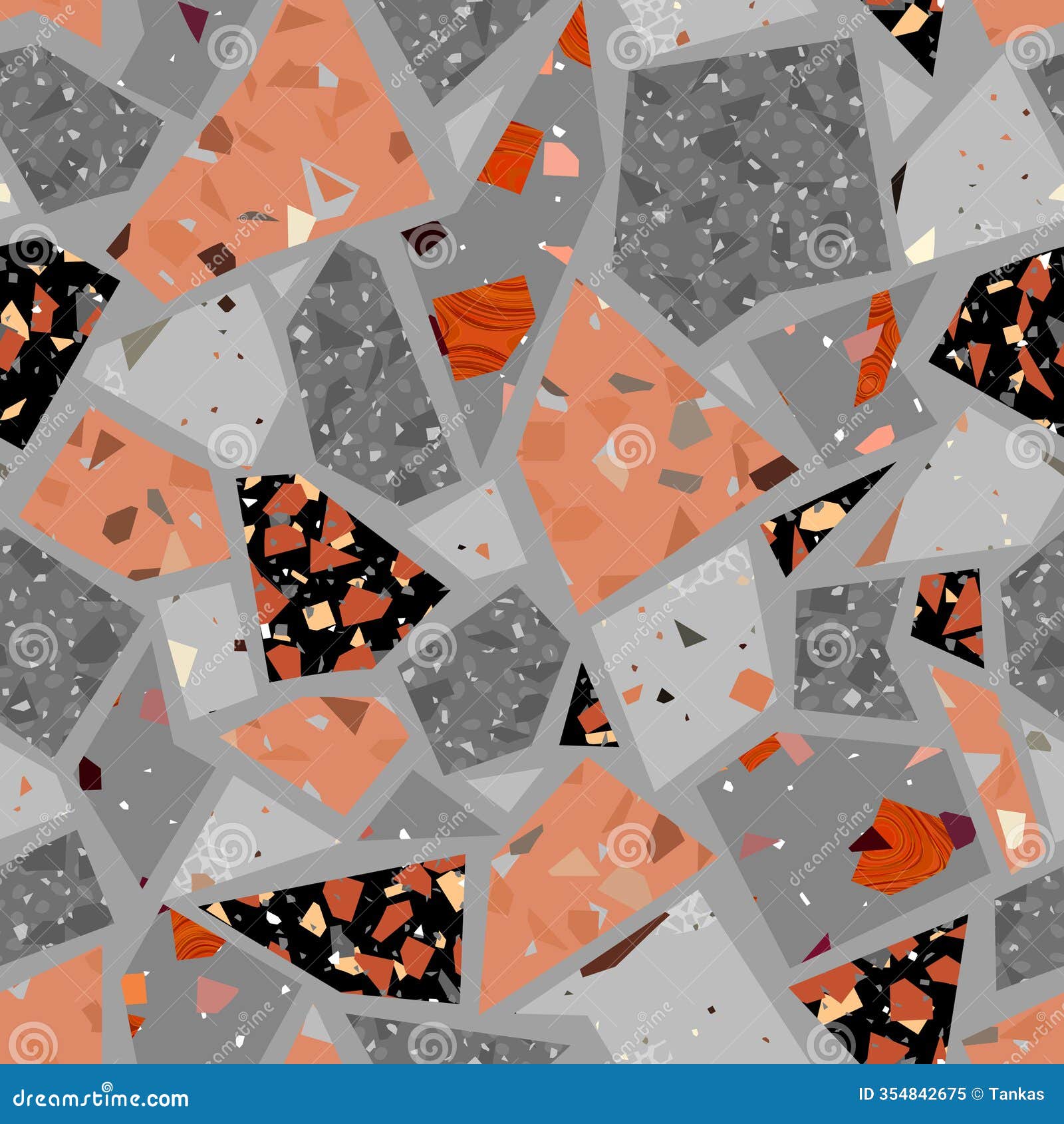 seamless ceramic tile floor pattern. terrazzo style tile background.  pattern.