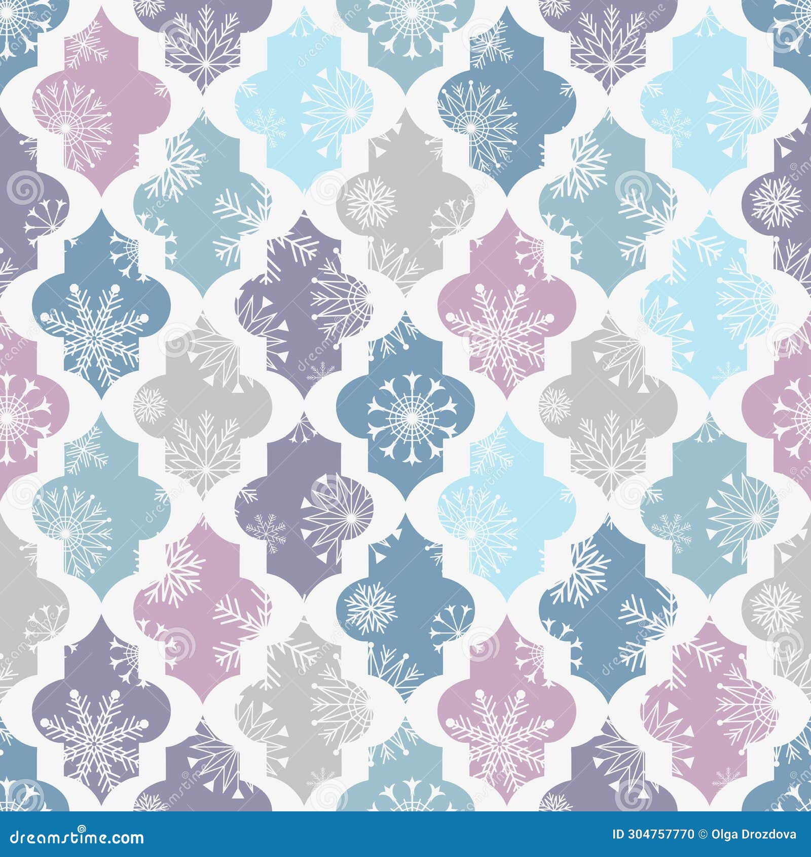 Seamless Christmas Geometric Pattern of Shapes with Winter Pattern ...