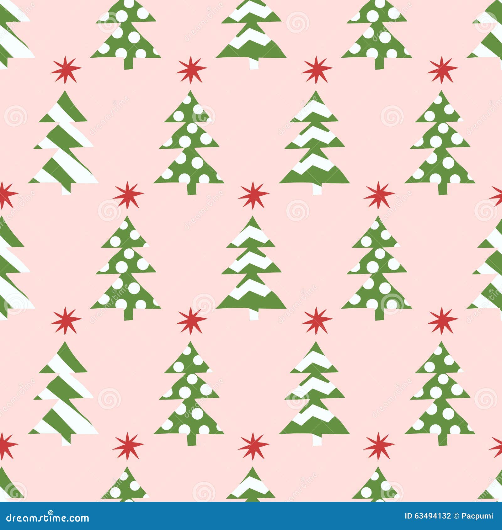 Seamless Christmas Tree Pattern Stock Illustration - Illustration of ...