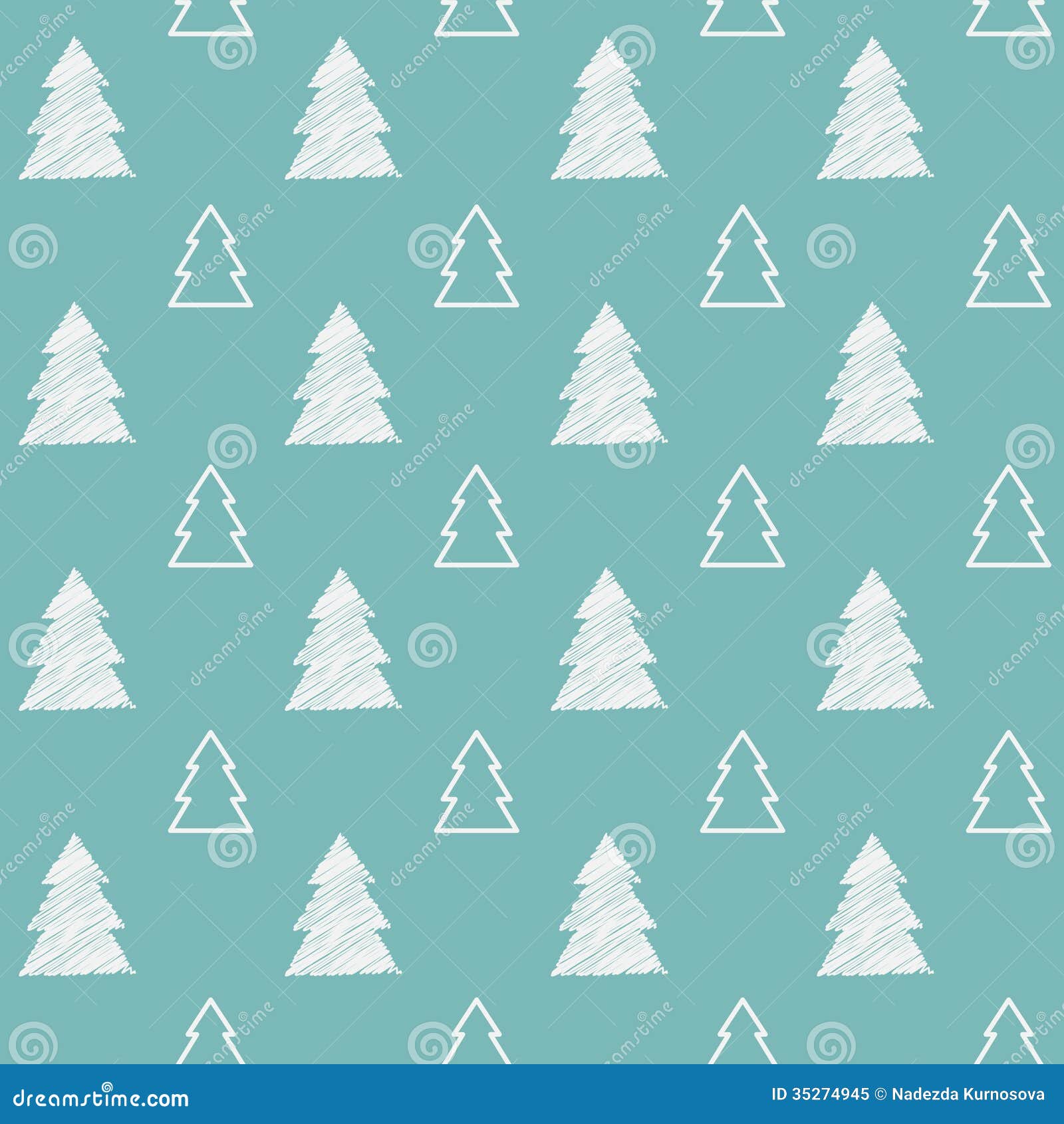 Seamless Christmas Tree Pattern Stock Vector - Illustration of ...