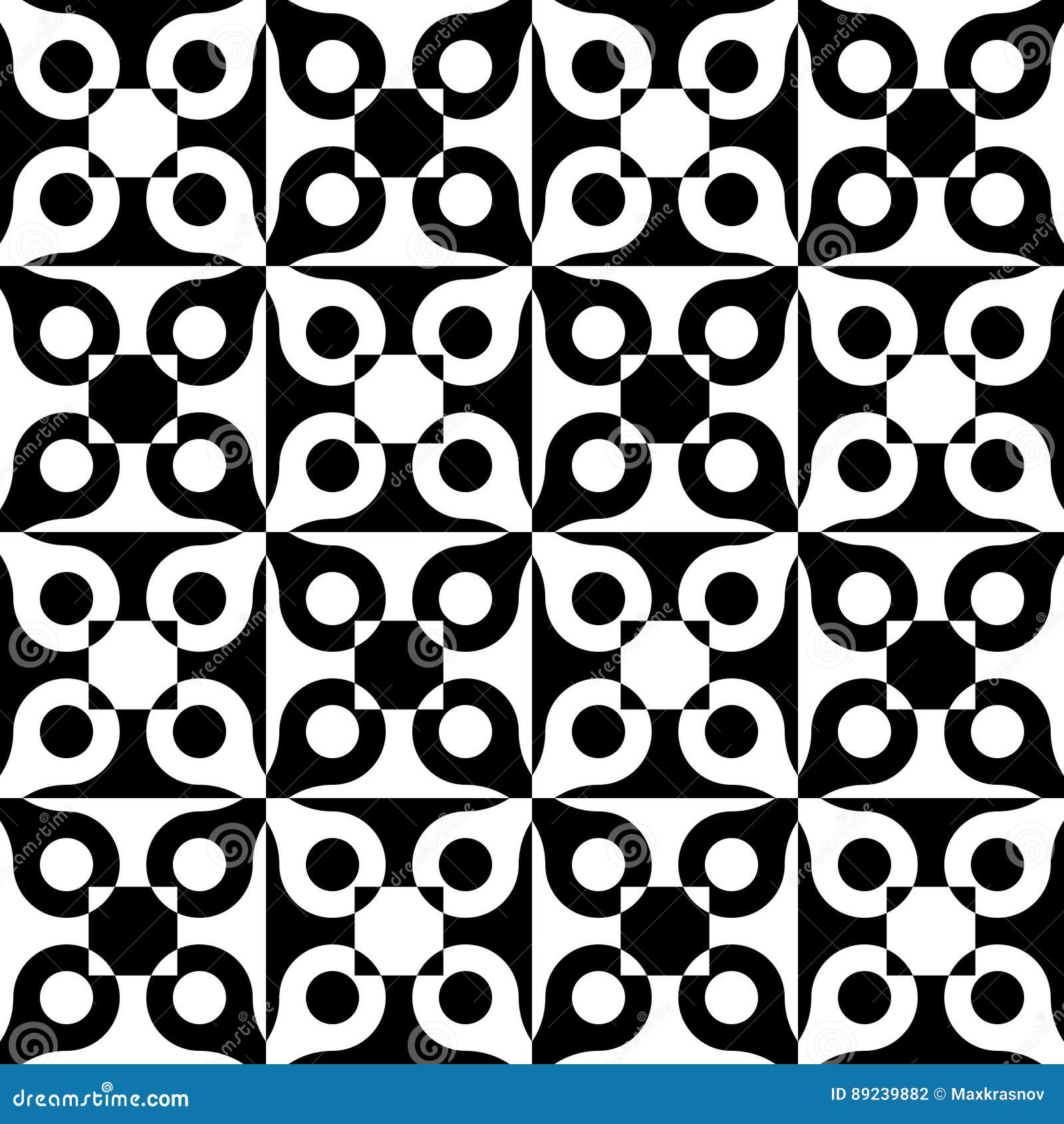 Seamless Circle and Square Pattern Stock Vector Illustration of