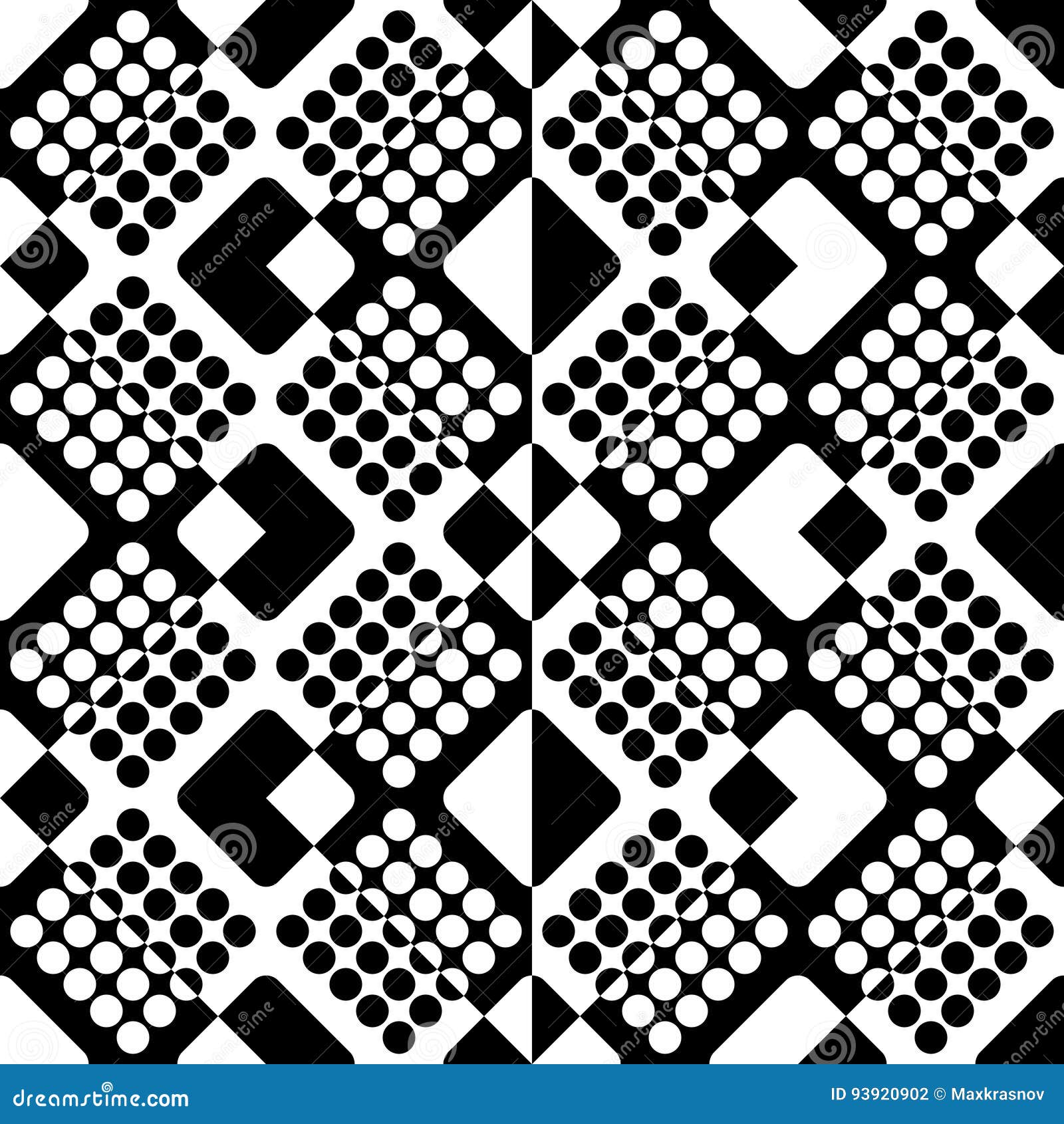 Seamless Circle and Square Pattern Stock Vector Illustration of