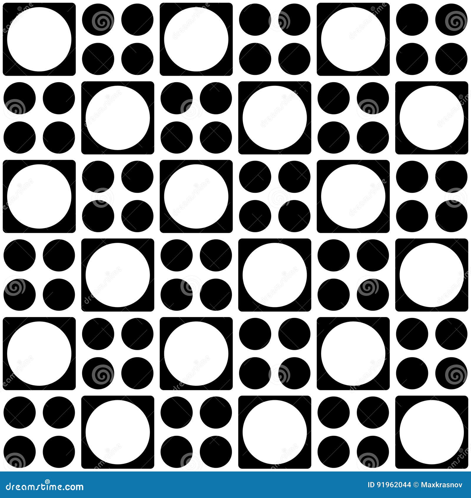 Seamless Circle and Square Pattern Stock Vector Illustration of black