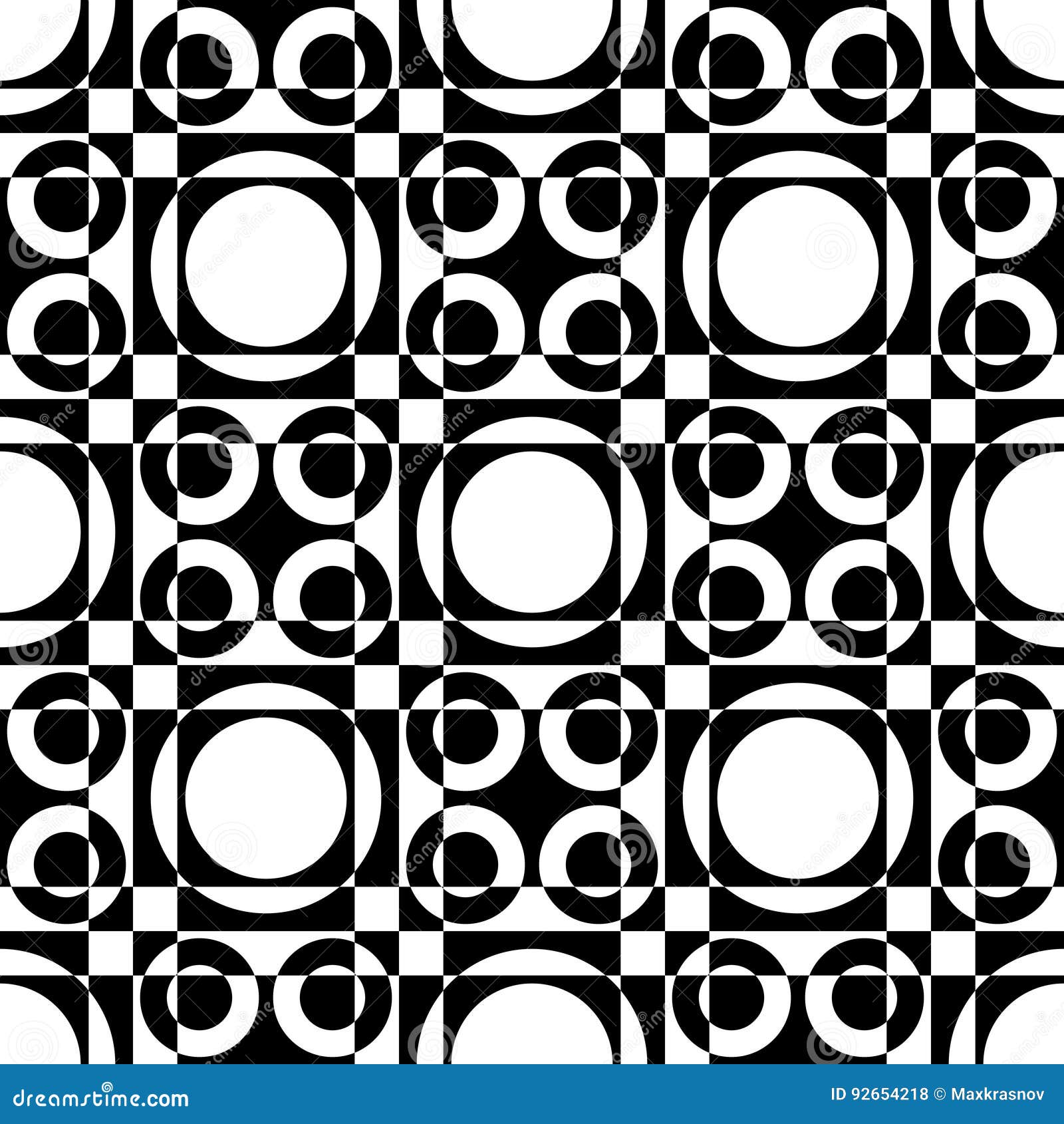 Seamless Circle and Square Pattern Stock Vector Illustration of