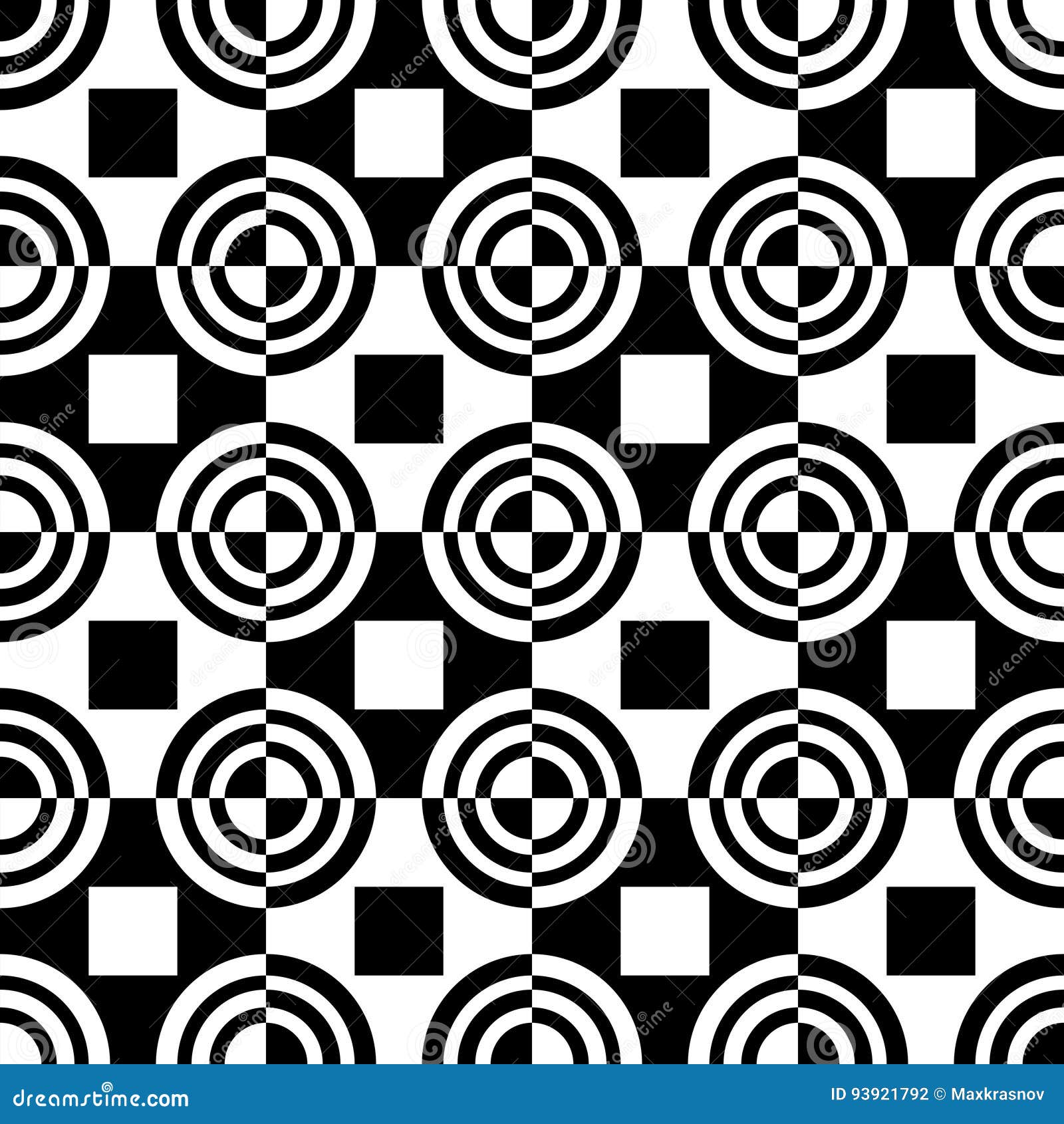 Seamless Circle and Square Pattern Stock Vector Illustration of