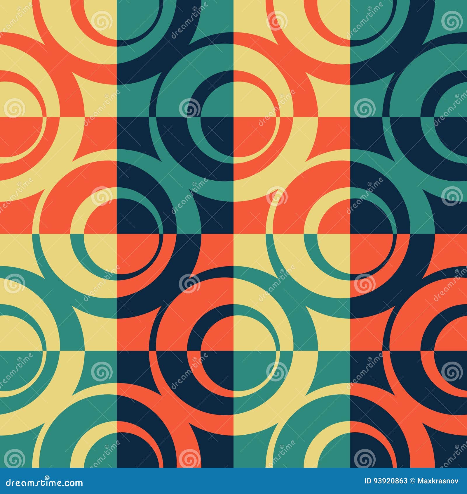 Seamless Circle and Square Pattern Stock Vector Illustration of