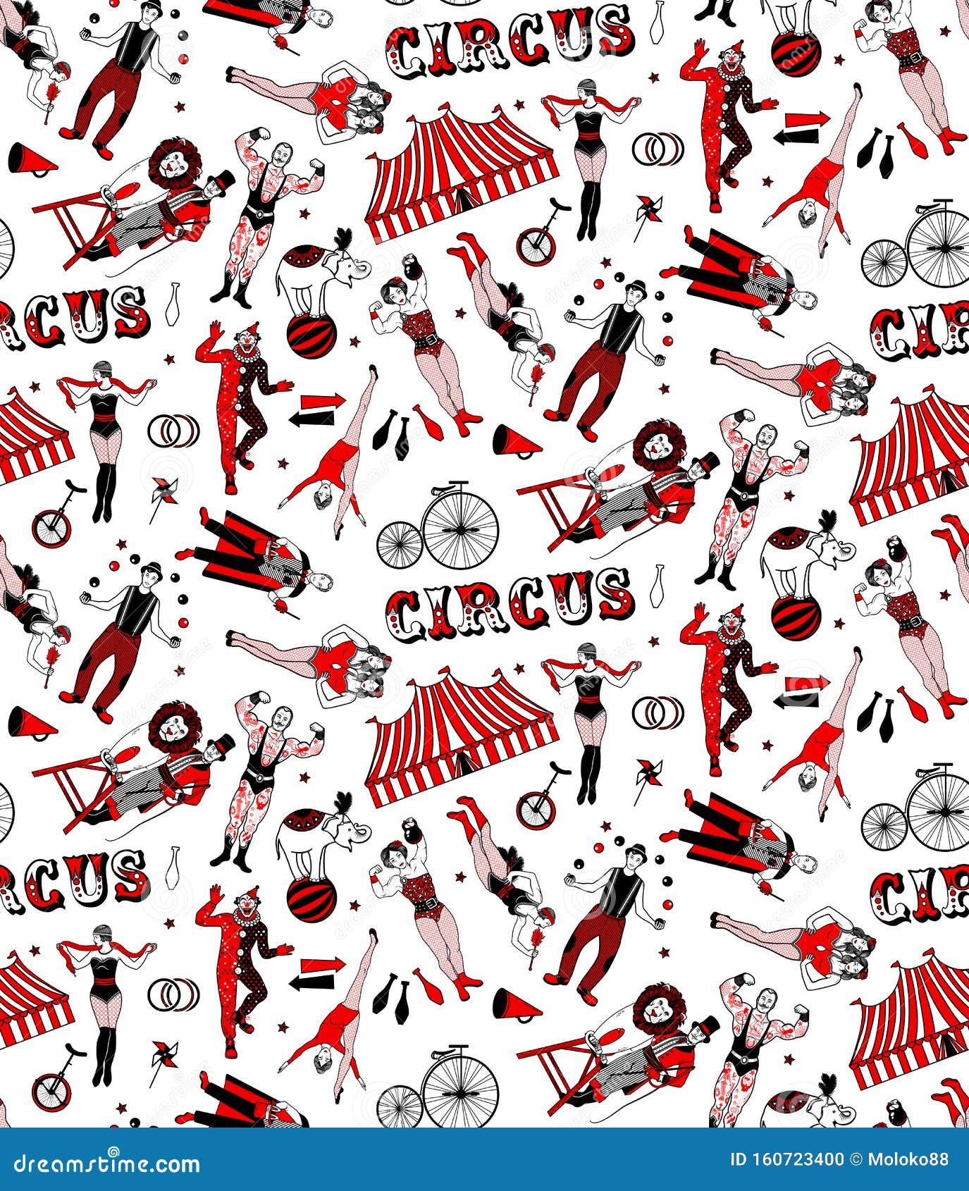 Seamless Circus Pattern. Vector Illustration. Stock Vector ...