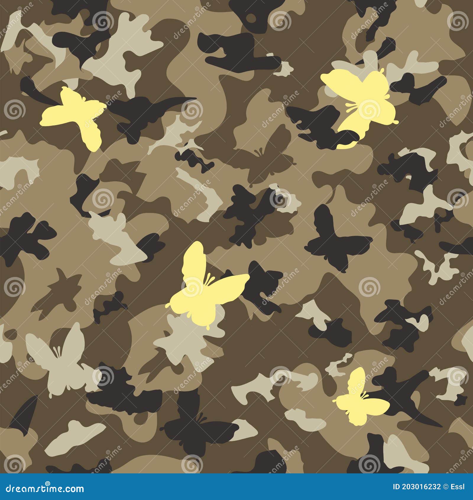 Seamless Classic Camouflage Pattern. Camo Fishing Hunting Vector