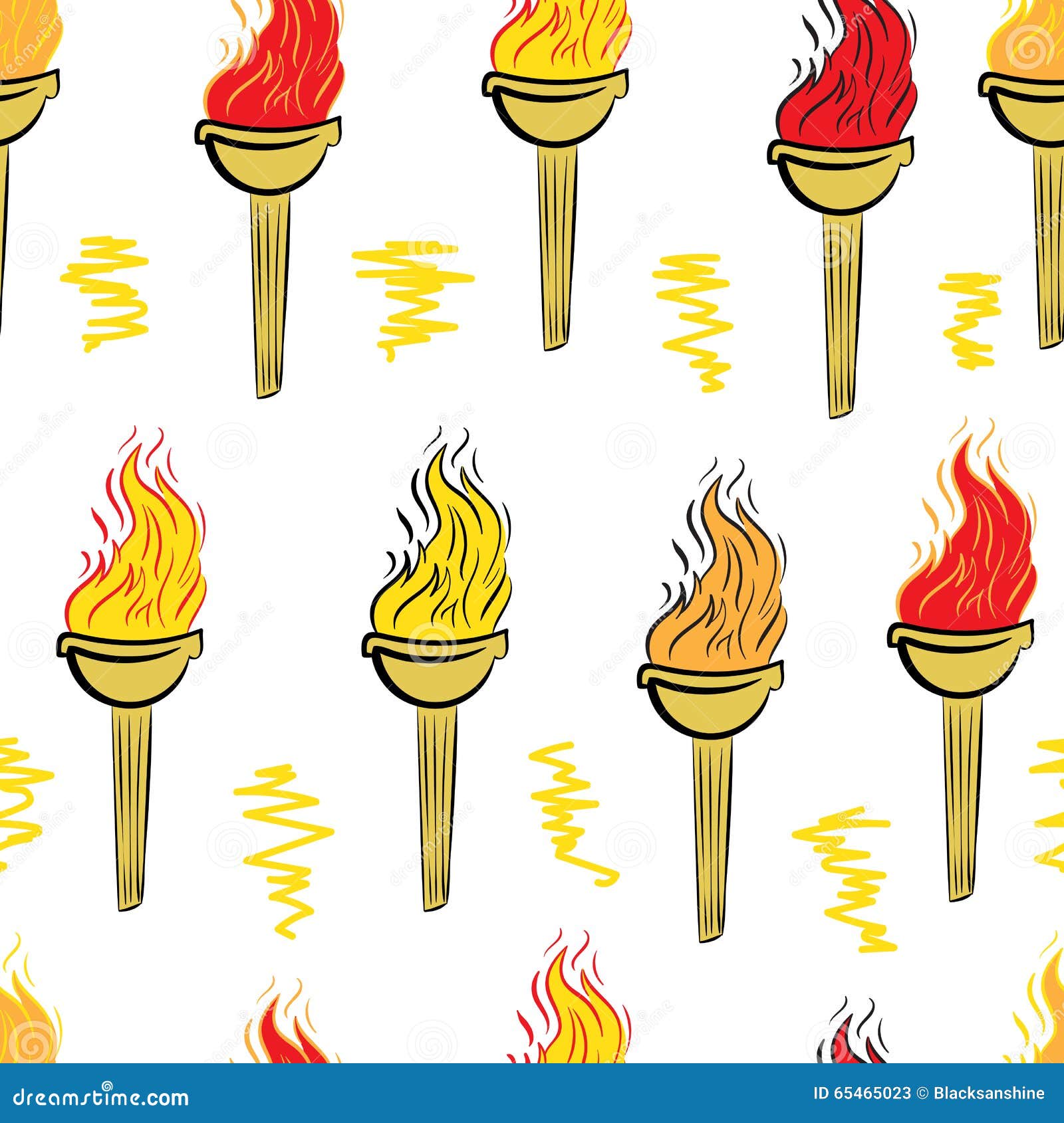 Seamless color torch stock vector. Illustration of fiery - 65465023