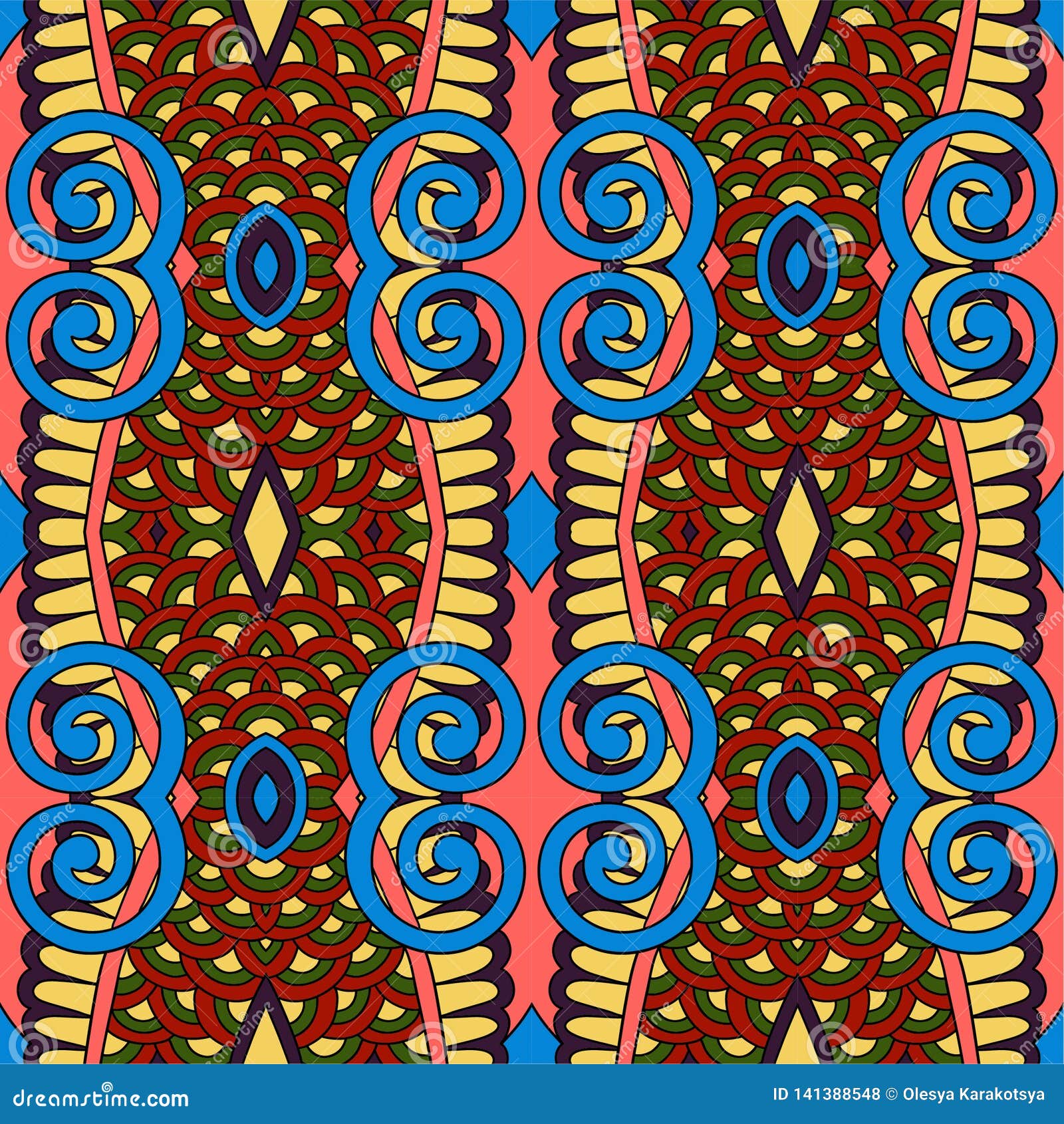 Seamless Colored Vintage Geometric Pattern, Texture for Wallpaper Stock