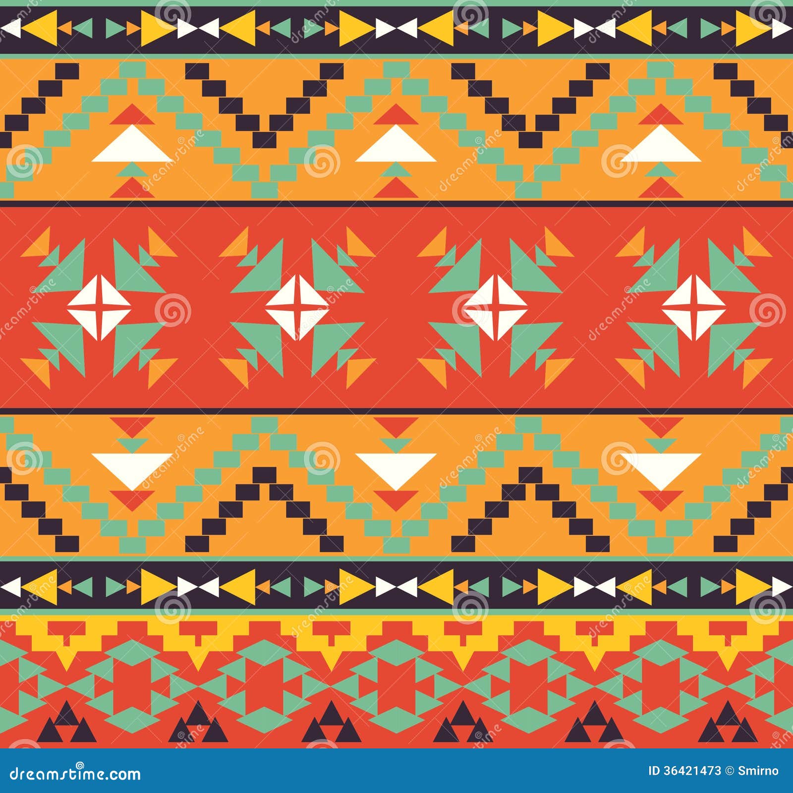 Seamless Colorful Aztec Pattern Stock Vector - Illustration of artwork ...