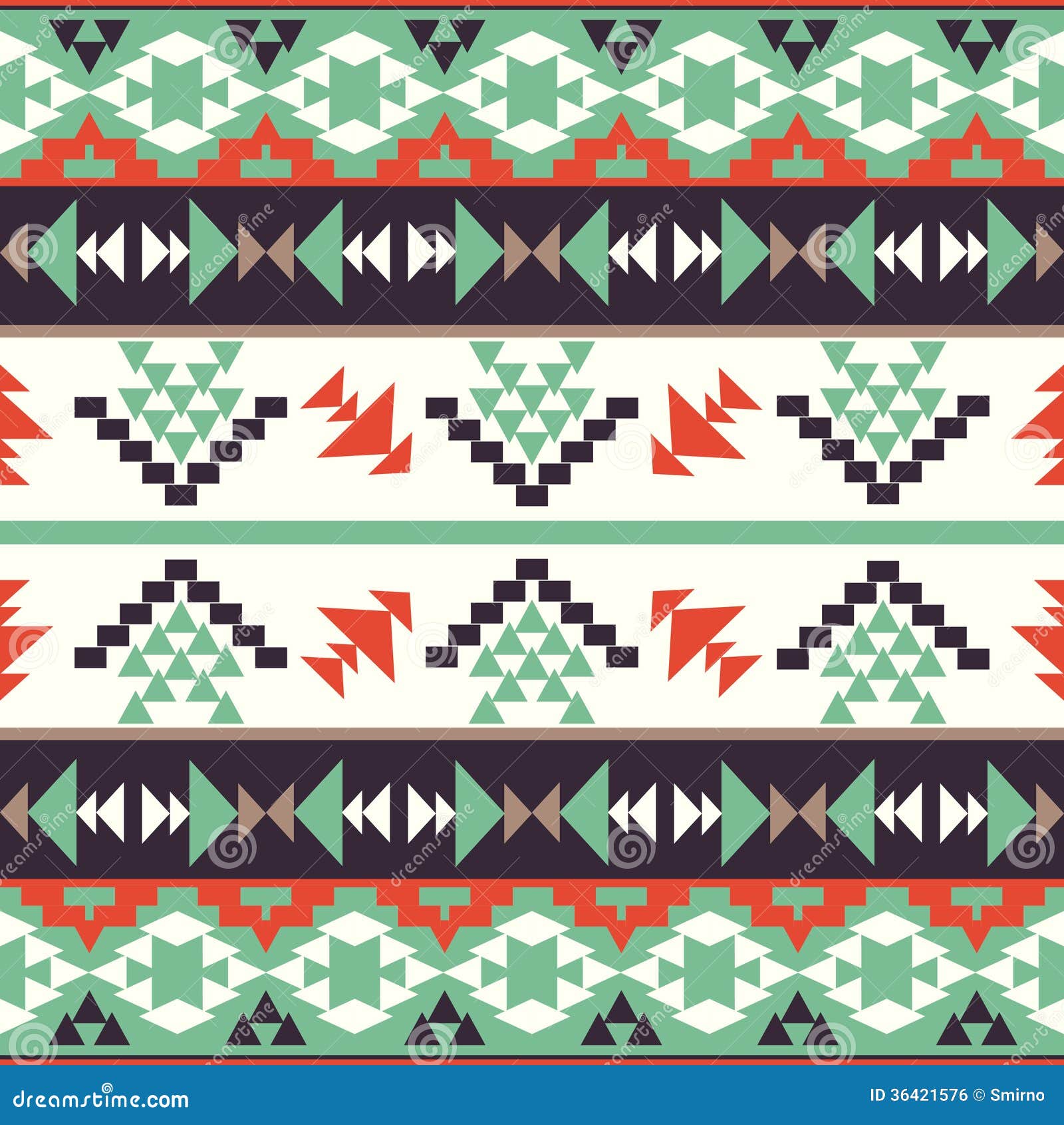 Seamless Colorful Aztec Pattern Stock Vector - Illustration of mexico ...