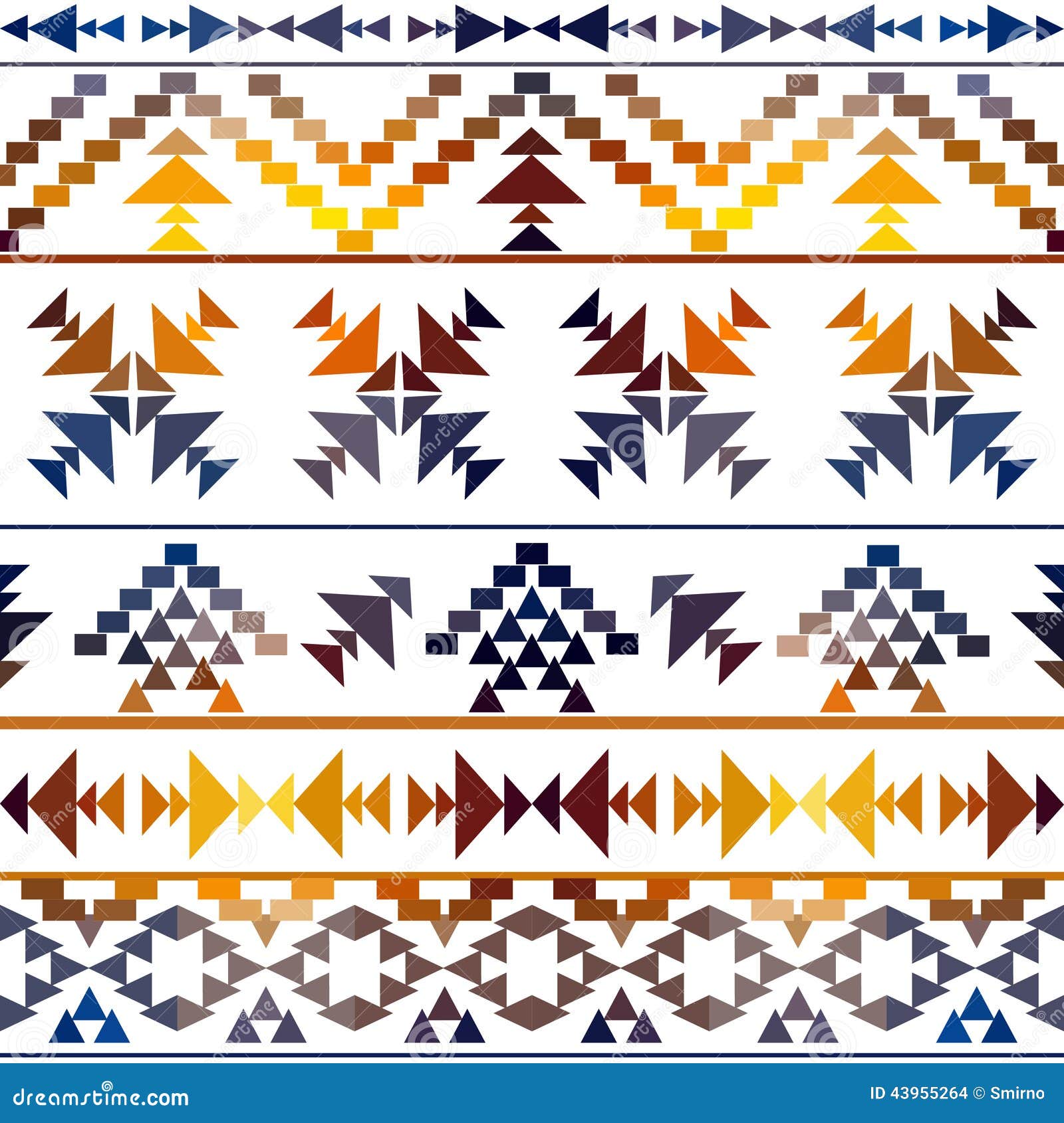 Seamless Colorful Navajo Pattern Stock Vector - Image: 43955264