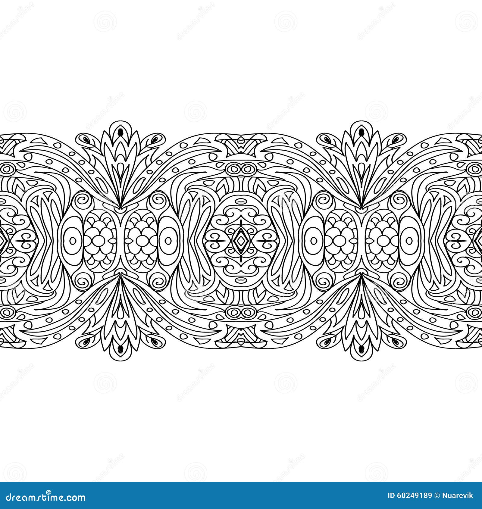 Seamless Coloring Page Border Stock Illustration - Illustration of