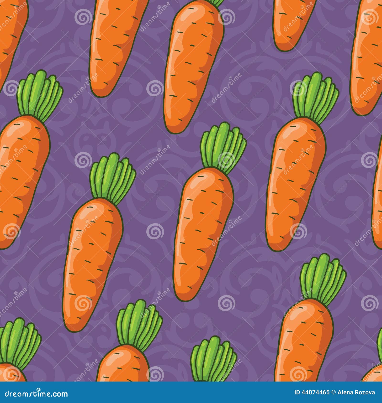 Seamless Cute Carrots Pattern Stock Vector Illustration Of Element