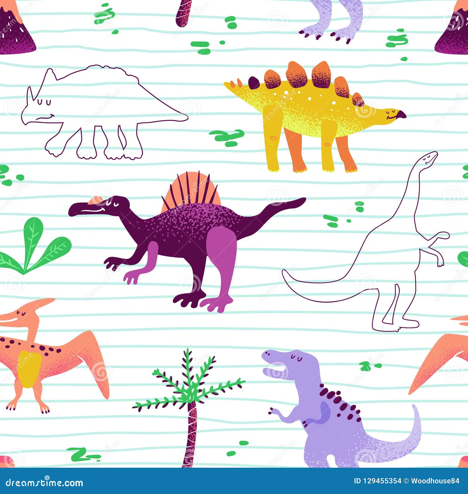 Seamless Cute Cartoon Dinosaurs Pattern. Baby Dino Background Texture. Backdrop for Textile, Fabric, Wallpaper Print Stock Vector - Illustration of child, element: 129455354 Seamless Cute Cartoon Dinosaurs Pattern. Baby Dino Background Texture. Backdrop for Textile, Fabric, Wallpaper Print Stock Vector - Illustration of child, element: 129455354