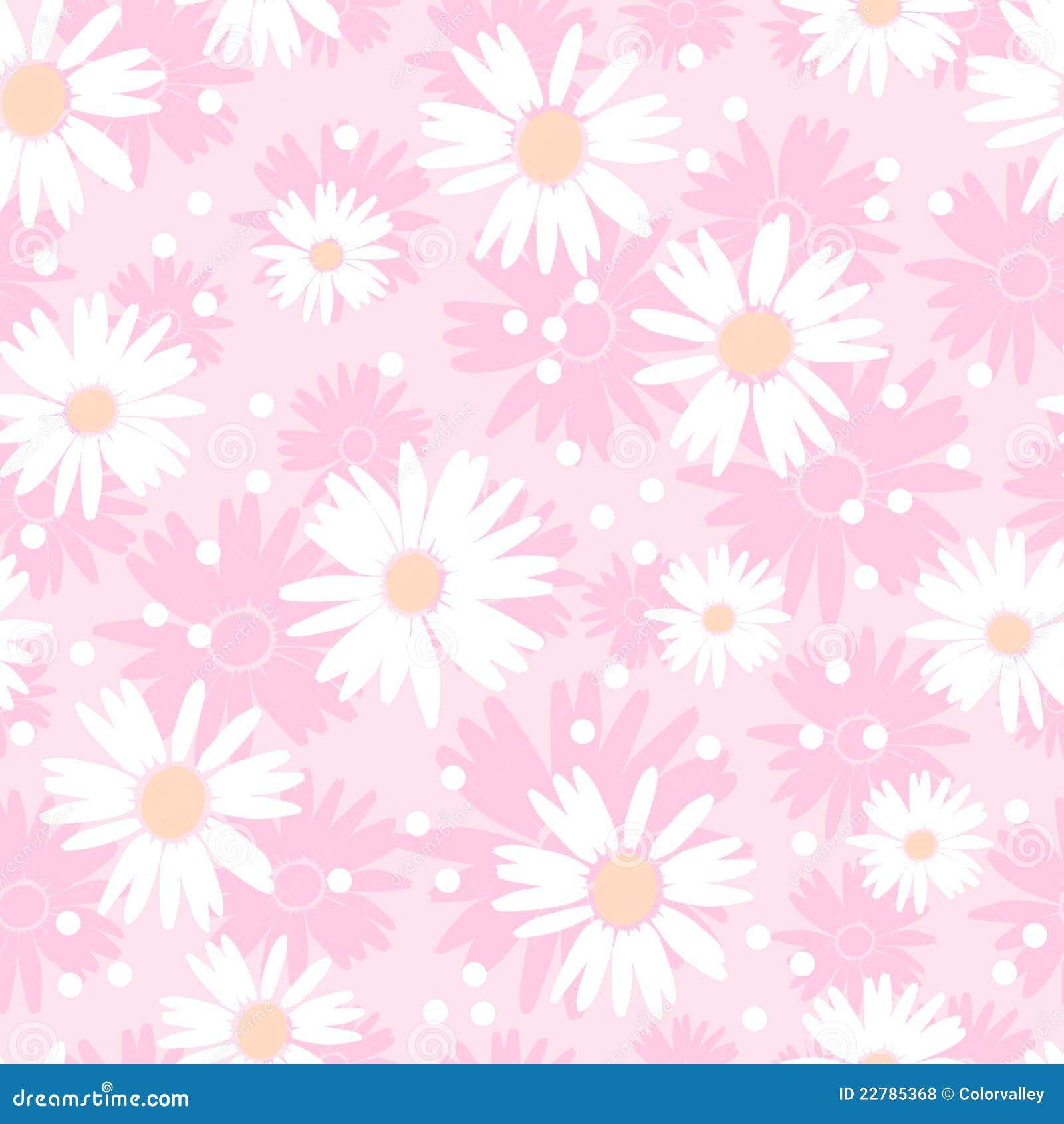 Seamless Cute Flower Background Stock Vector - Illustration of ...