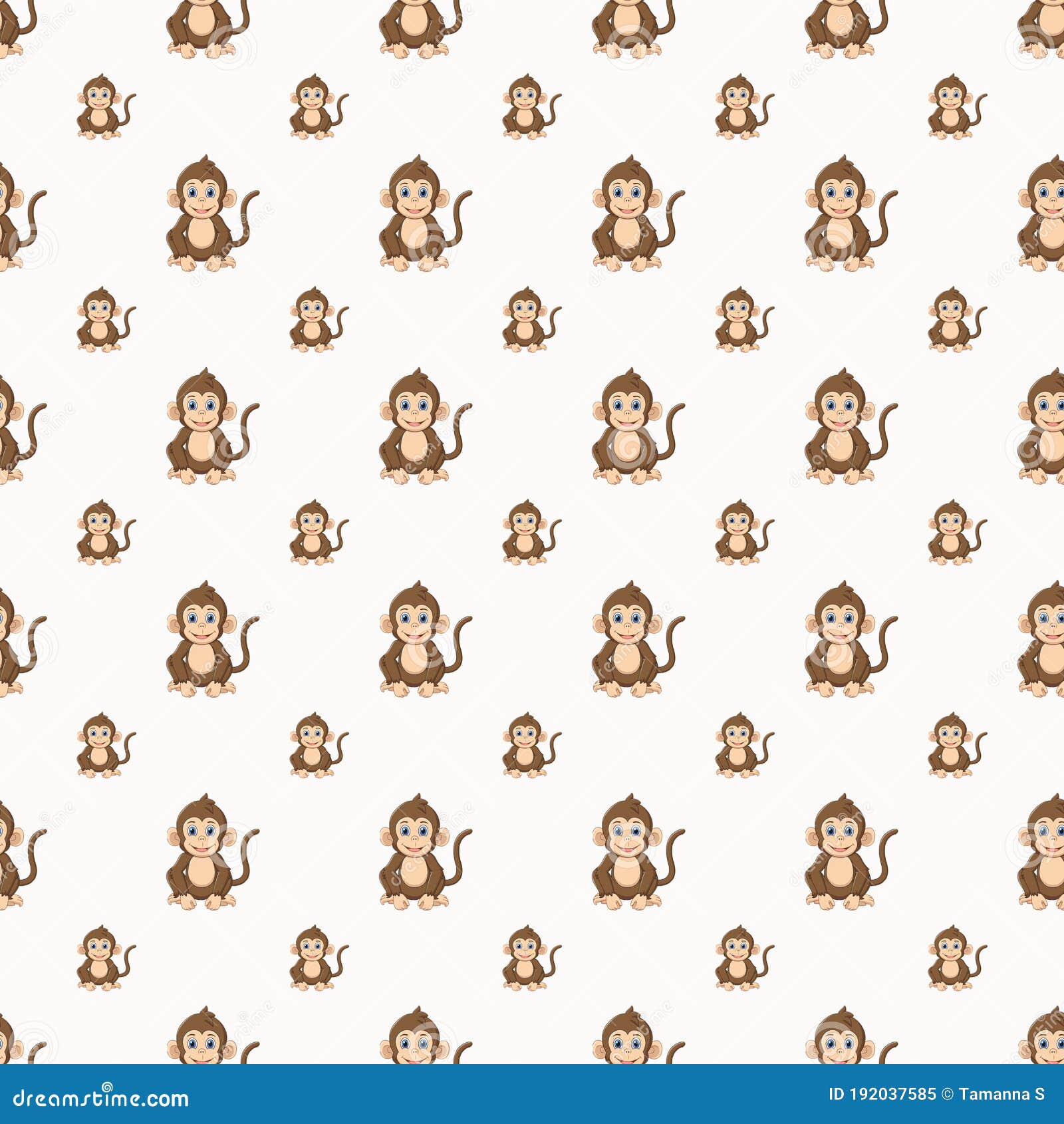 Cartoon Monkey Pattern on White Background. Stock Illustration - Illustration of graphic, flat: 192037585 Cartoon Monkey Pattern on White Background. Stock Illustration - Illustration of graphic, flat: 192037585