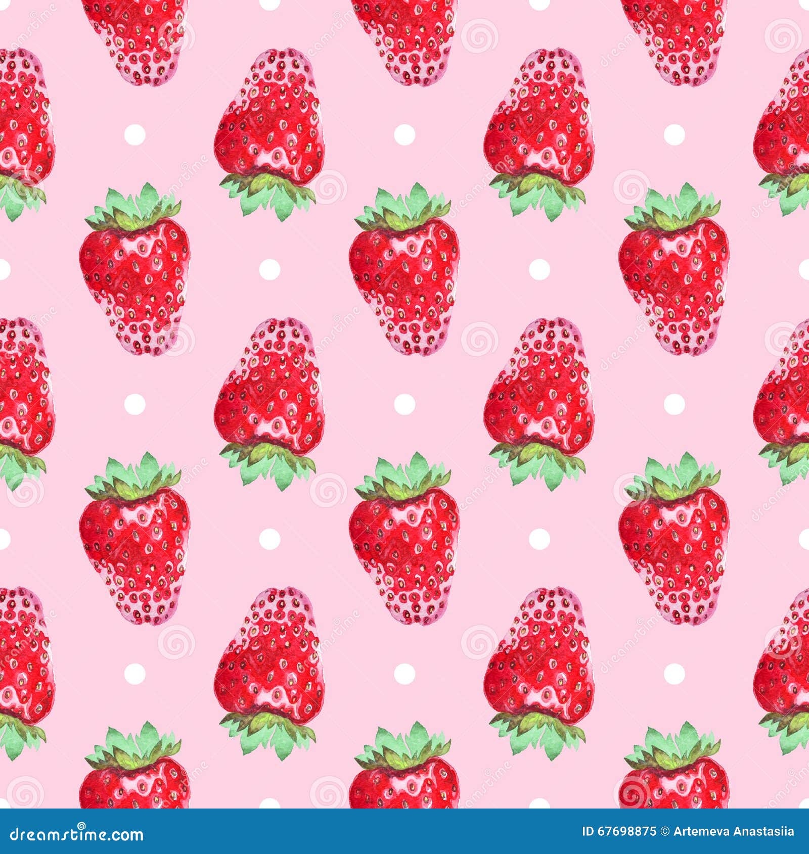 seamless cute orderly background with strawberries