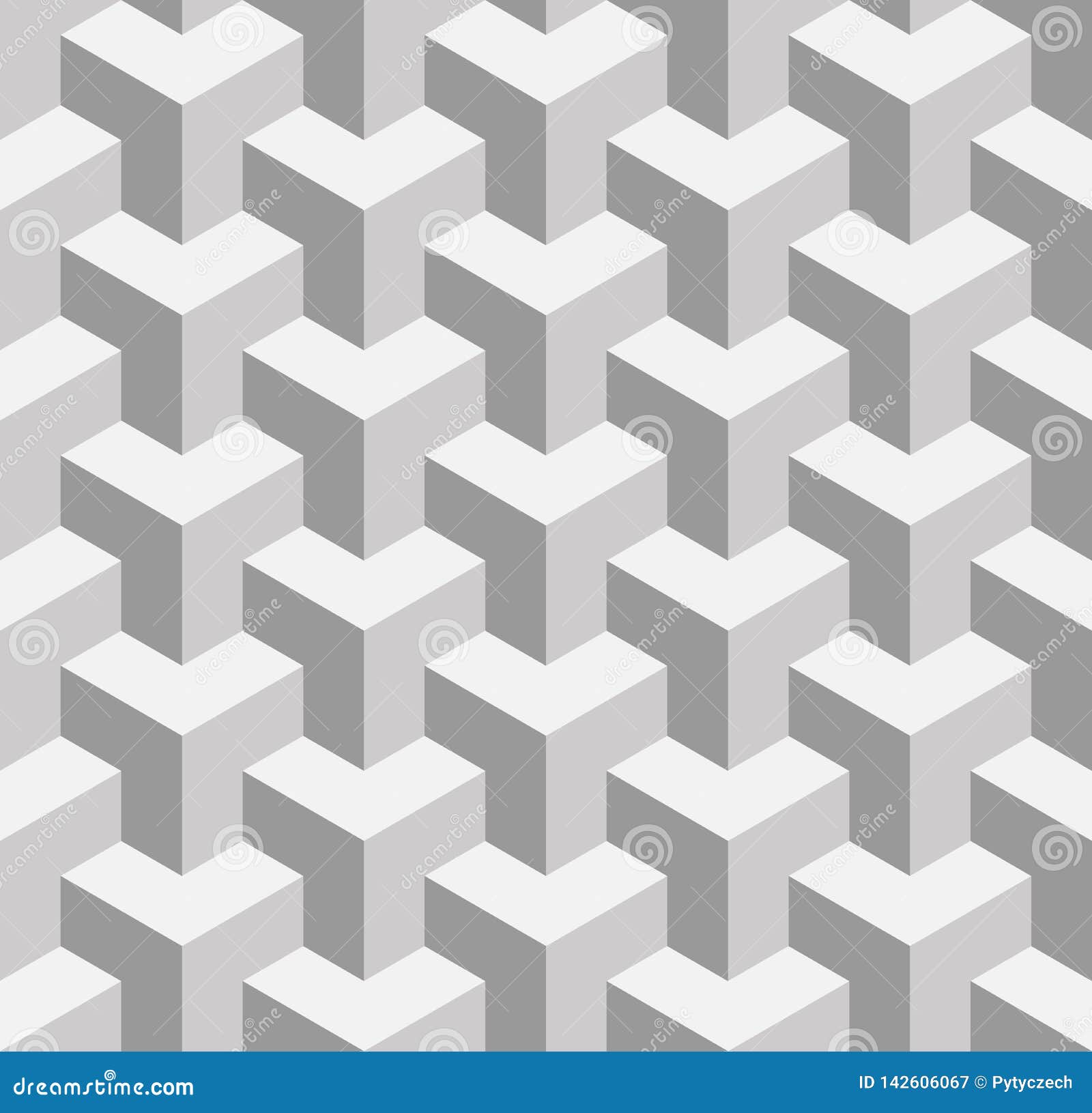 Seamless 3d Geometrical Pattern Of Overlapping Cubes Abstract Design Vector Background In