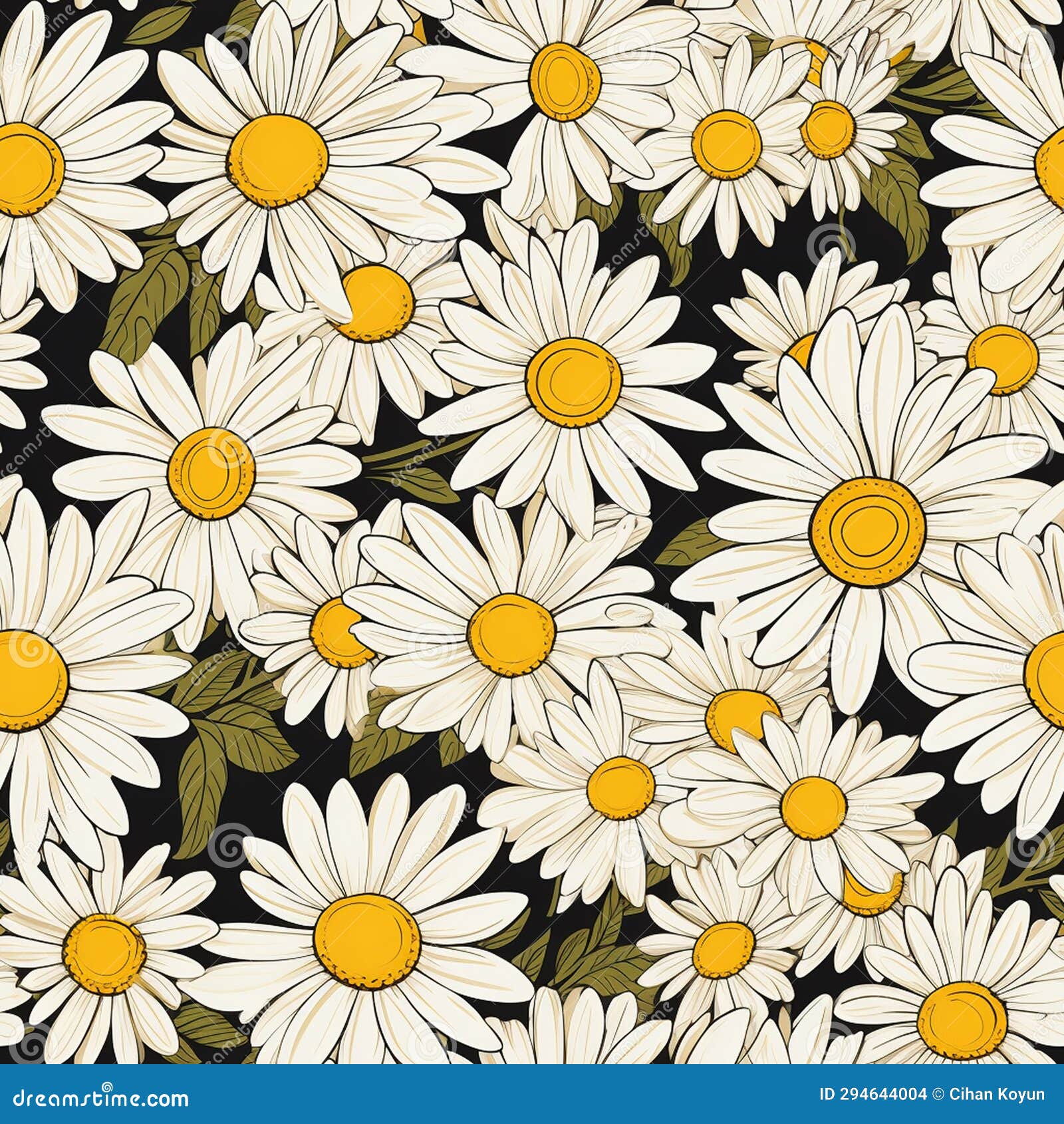 Seamless Daisy Jewelry Design for Unique Style Stock Illustration