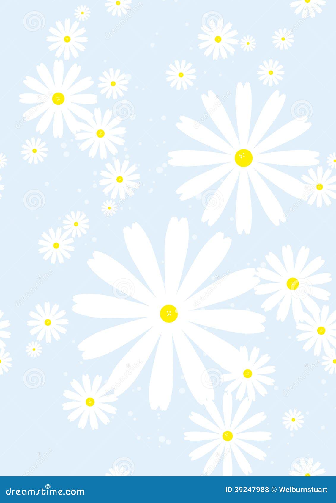 Seamless daisy repeat stock vector. Illustration of design 39247988