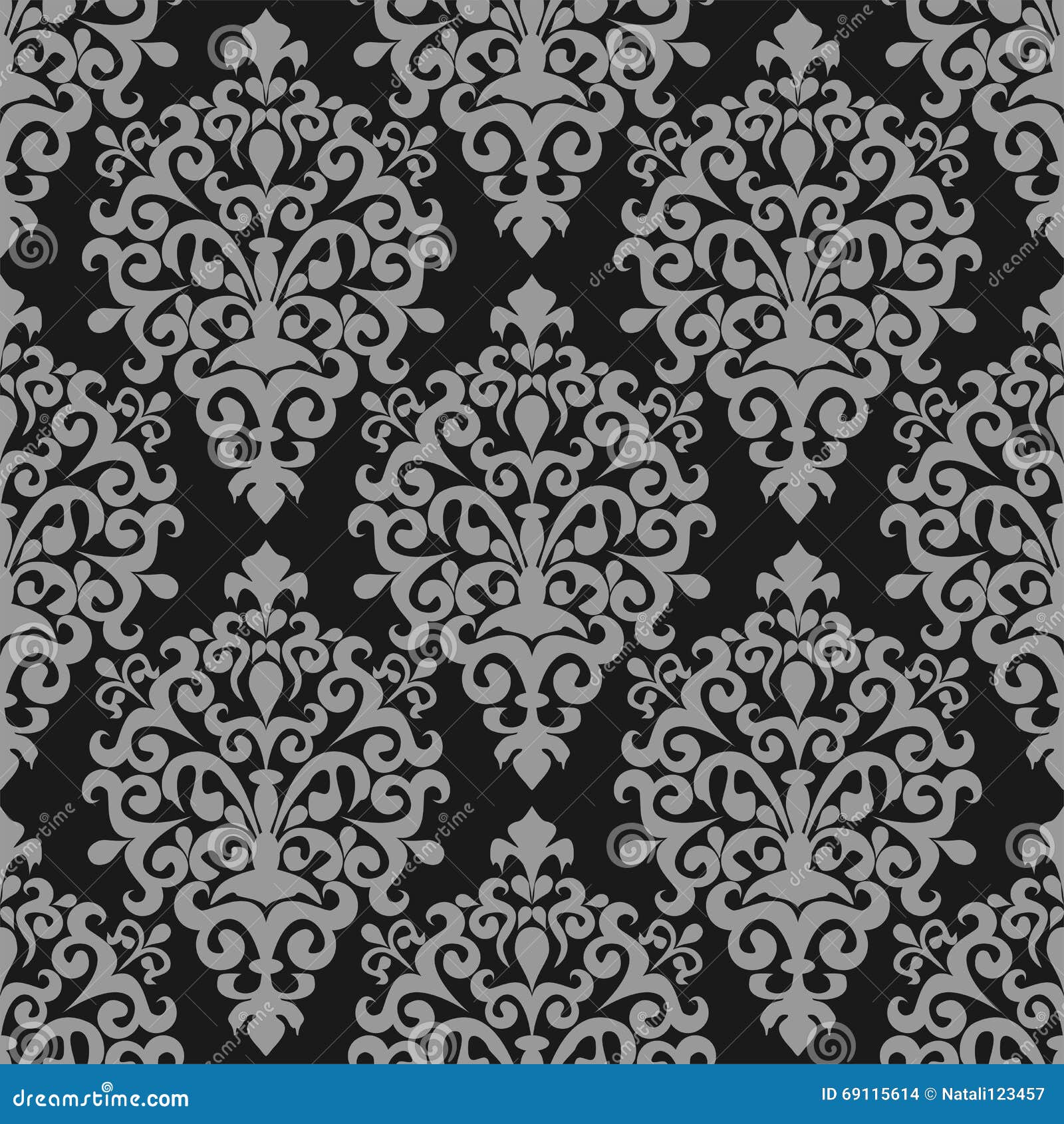 Seamless Damask Ornamental Wallpaper for Design Stock Vector