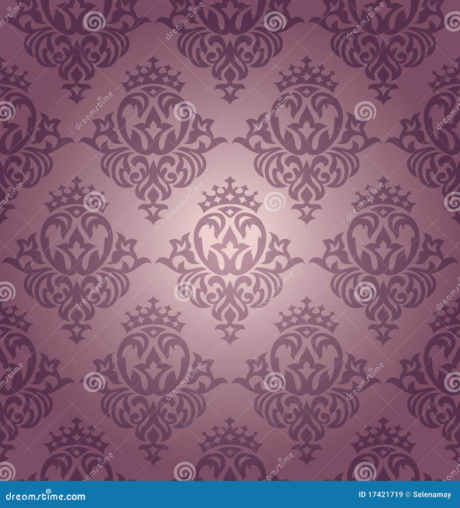 Seamless damask wallpaper stock vector. Illustration of leaf 17421719
