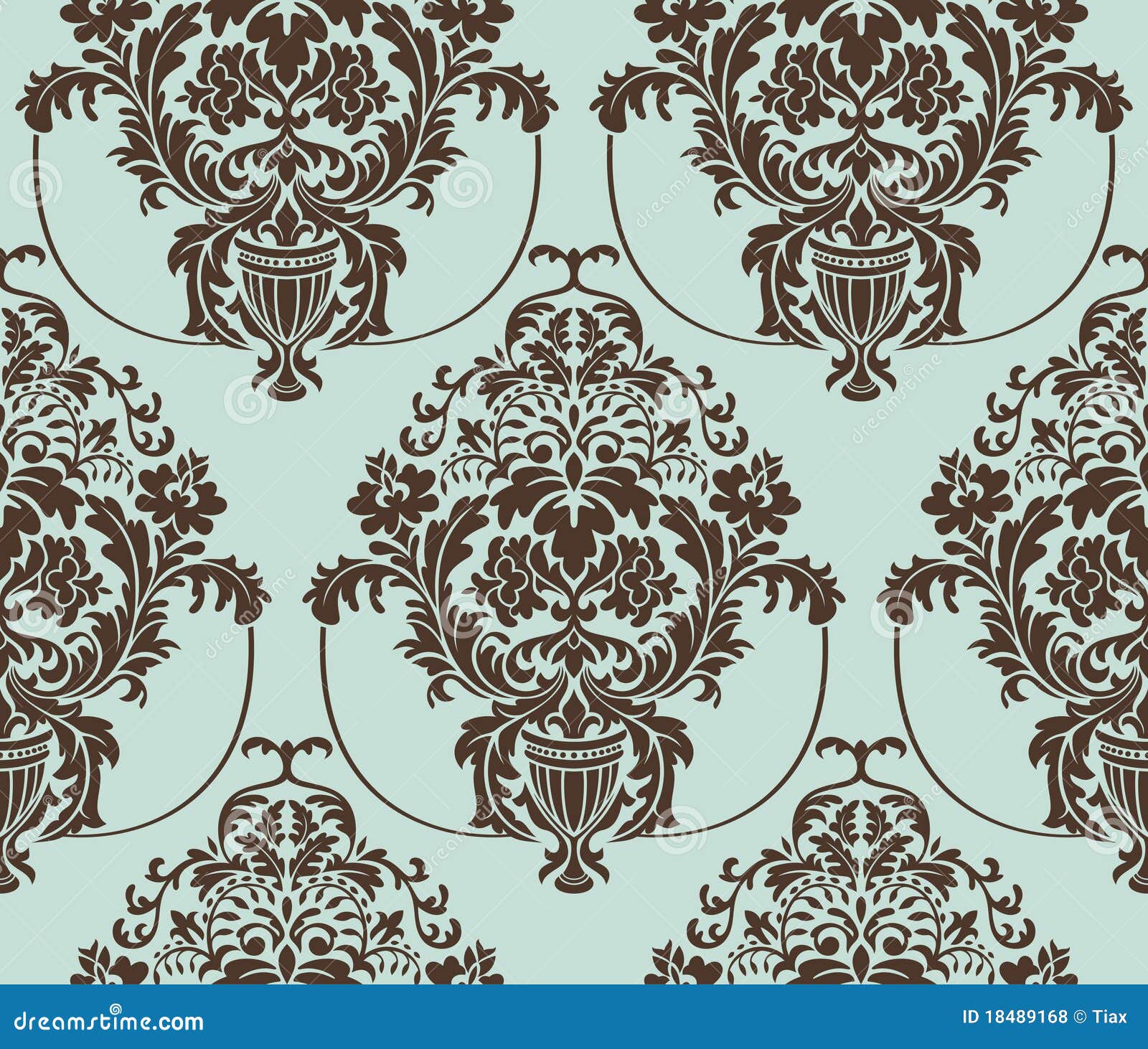 Seamless Damask Wallpaper 3 Black Golden Color RoyaltyFree Stock Image