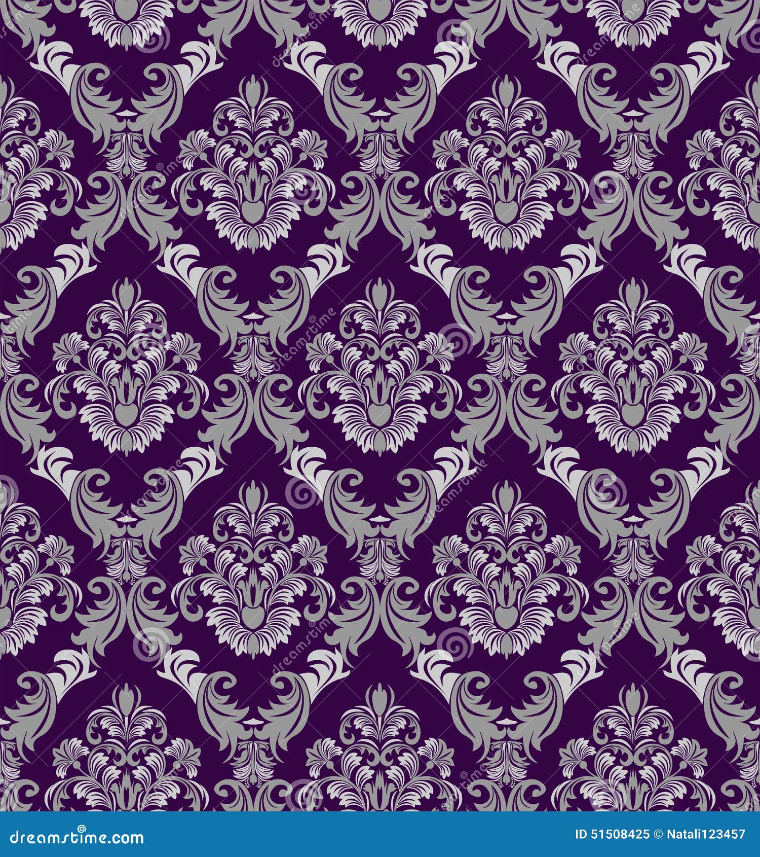 Seamless Damask Wallpaper In Victorian Style For Design Stock Vector