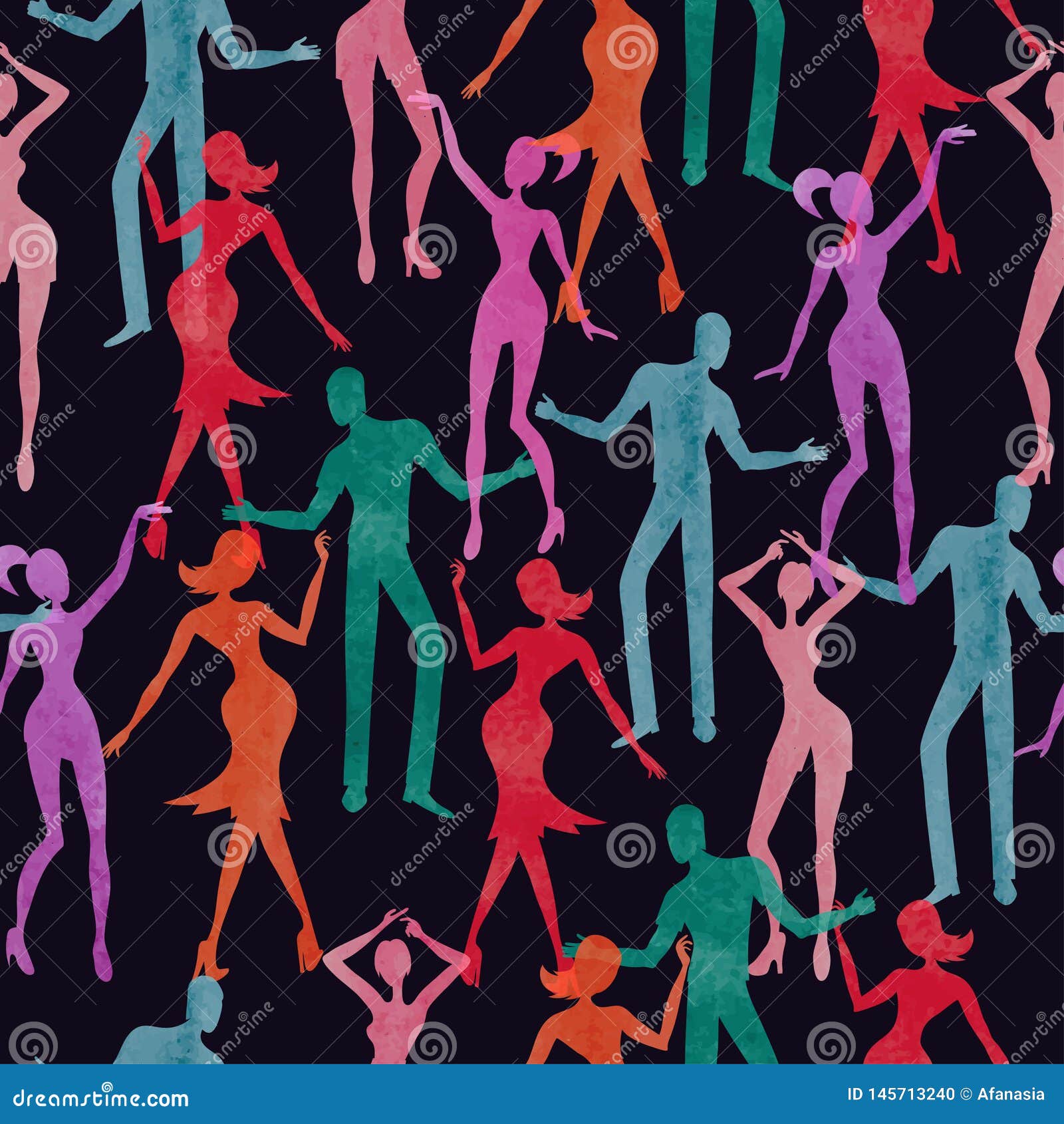 Seamless Dance Pattern. Vector Colorful Background Stock Vector