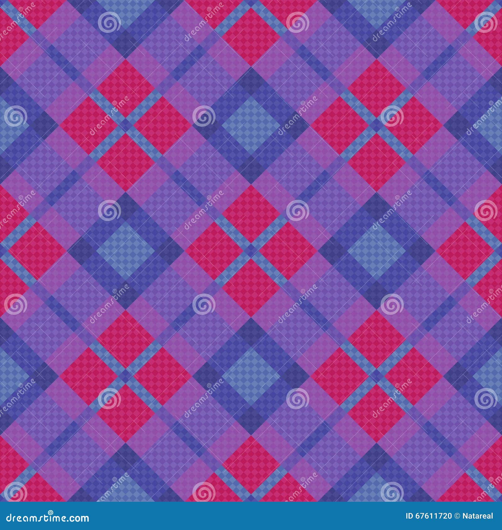 Seamless Diagonal Pattern in Blue, Pink and Violet Stock Vector