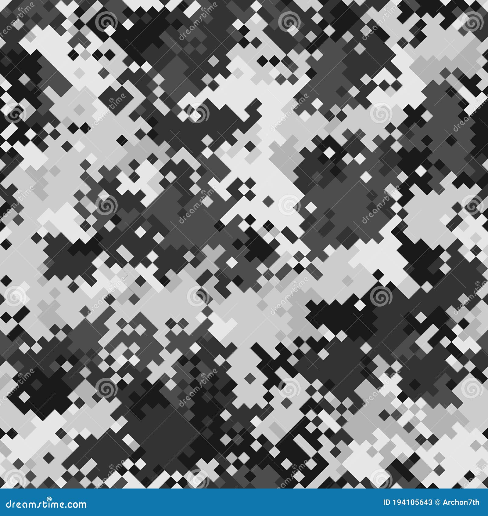 Seamless Digital Arctic Pixel Camo Texture Vector for Army Textile