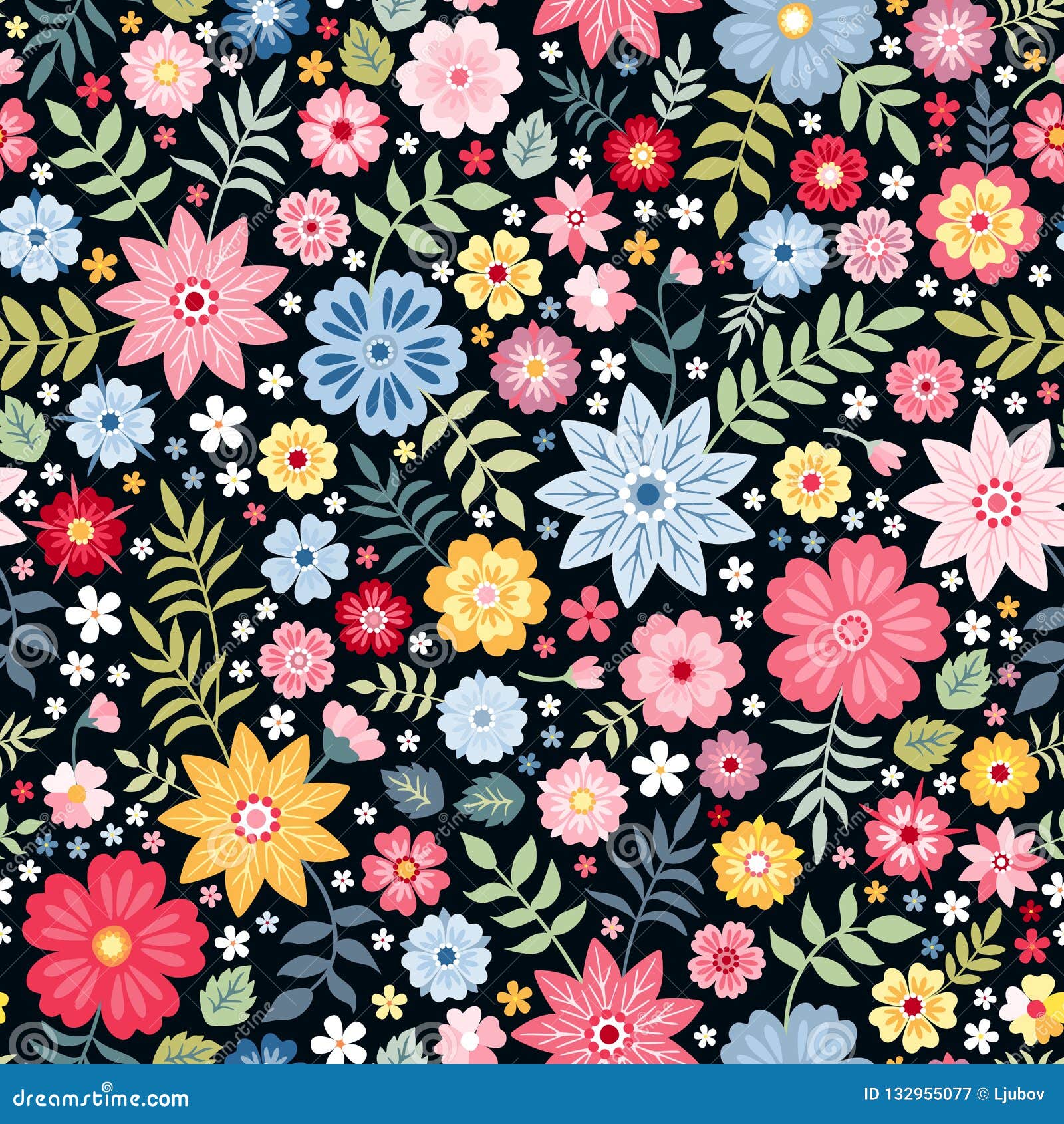 Daisy boutons floraux en polycoton tissu cerise bleu multi couleur bouton centres