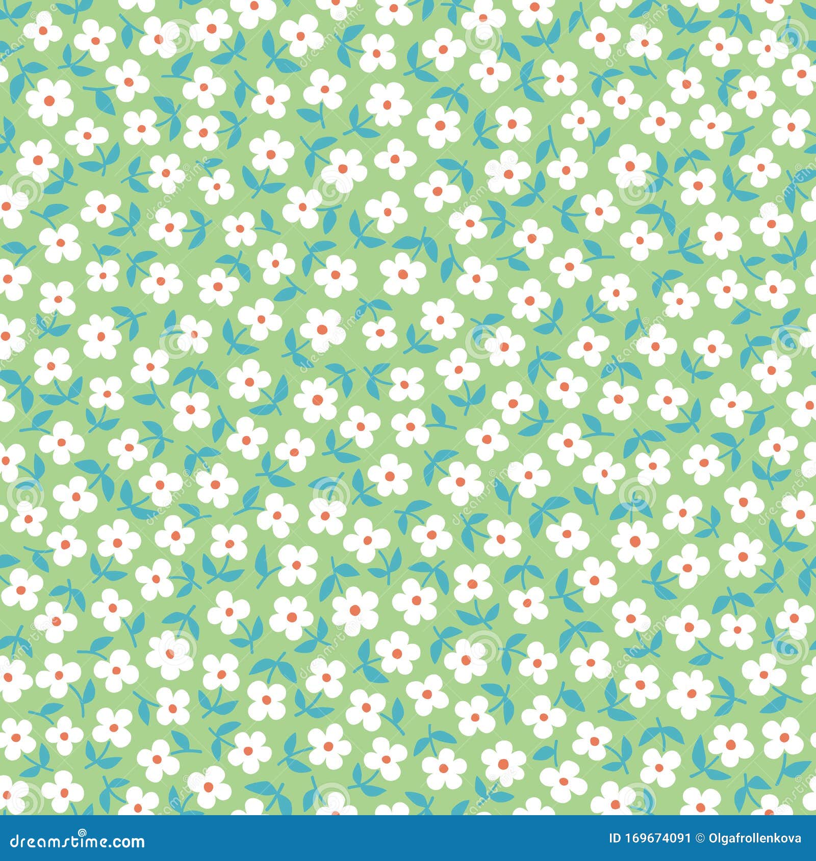 Seamless Ditsy Floral Pattern in Vector ...