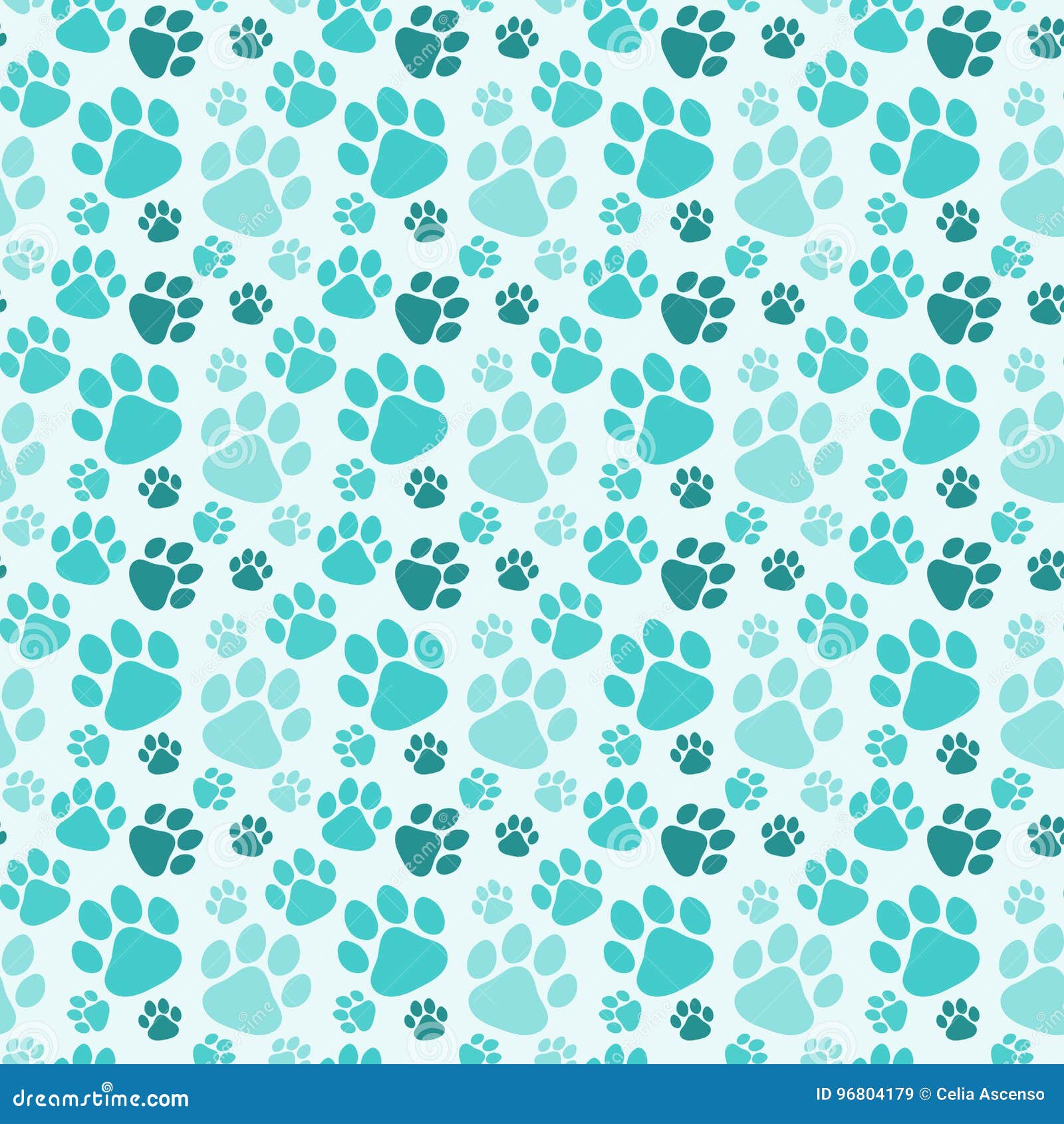 seamless dog paw prints background