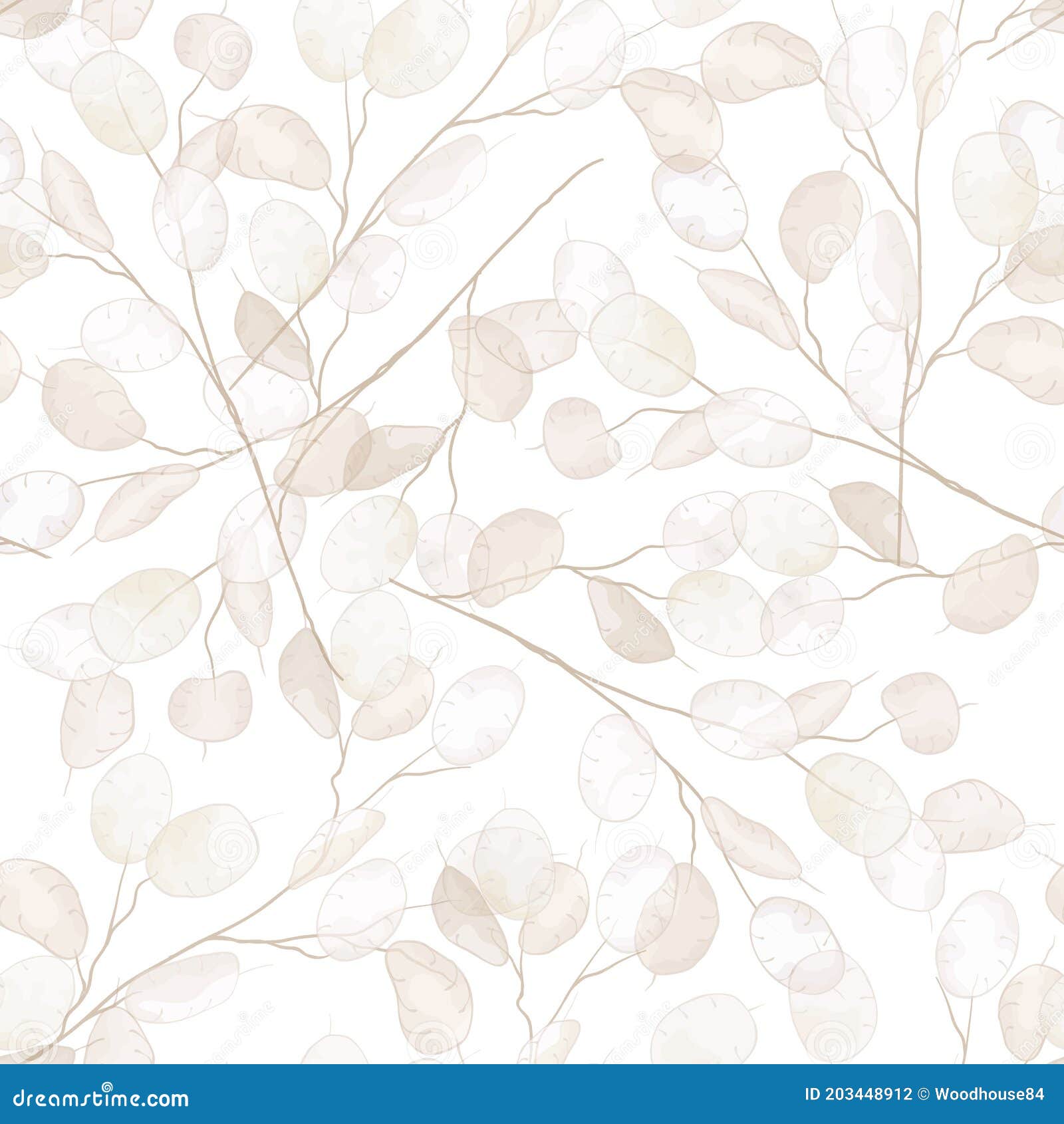 seamless dry lunaria floral  pattern. watercolor winter wedding flower  background