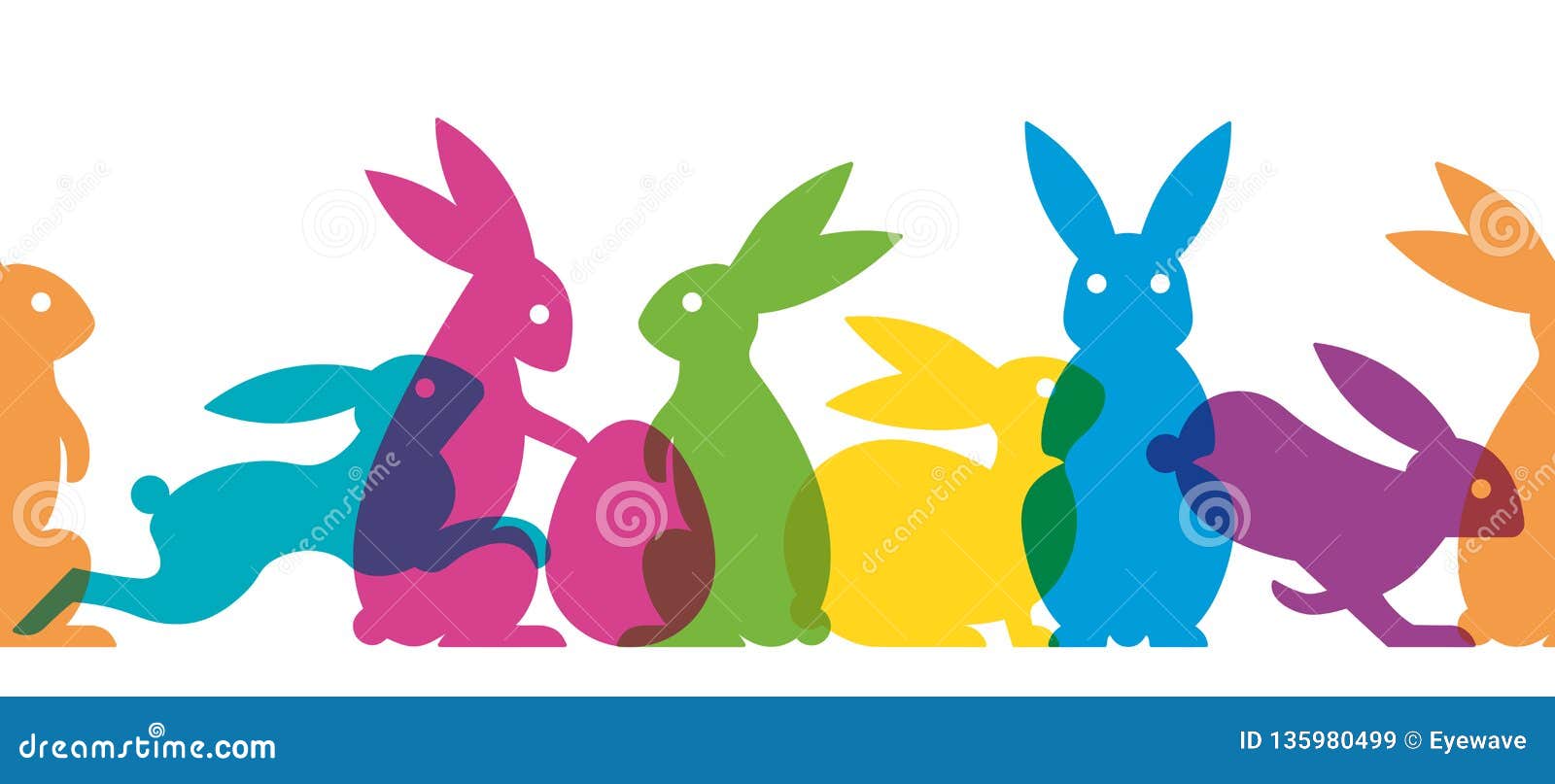 Download Colorful Seamless Easter Bunny Banner Stock Vector ...