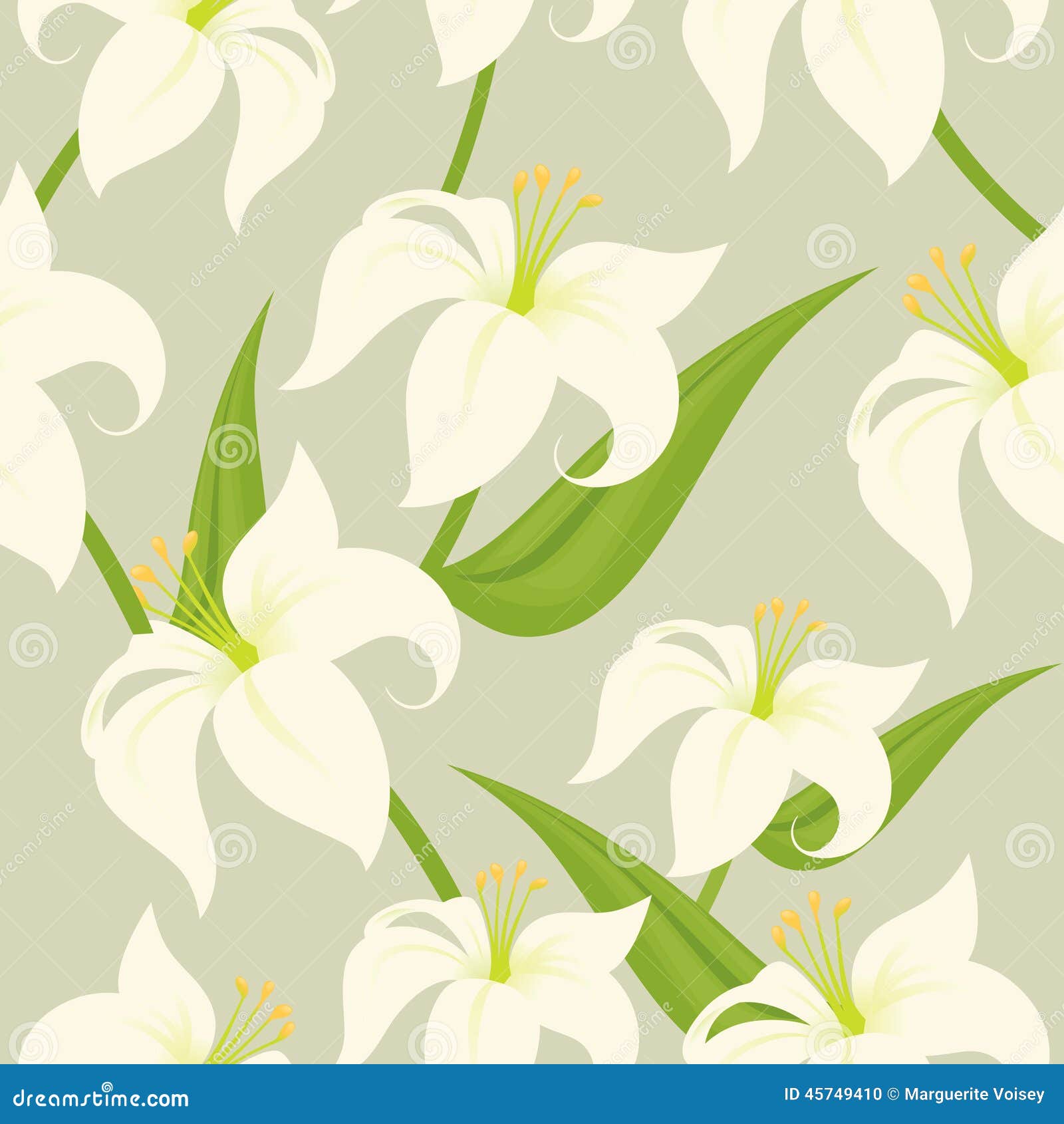 Seamless Easter Lily stock vector. Illustration of floral - 45749410 Seamless Easter Lily stock vector. Illustration of floral - 45749410