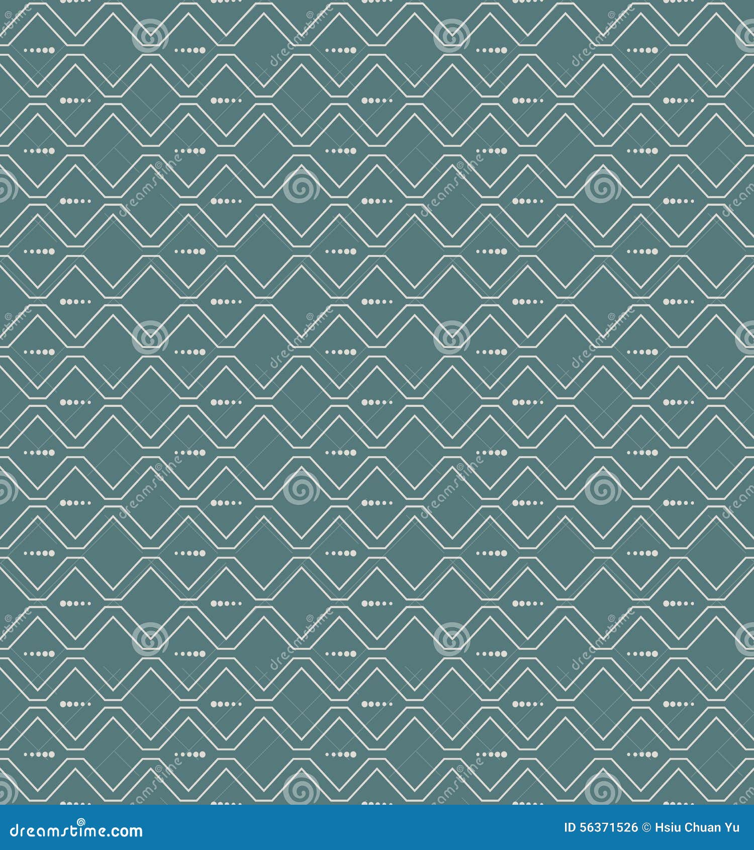Seamless Elegant Vintage Zig Zag Wave Line And Dot Pattern Background