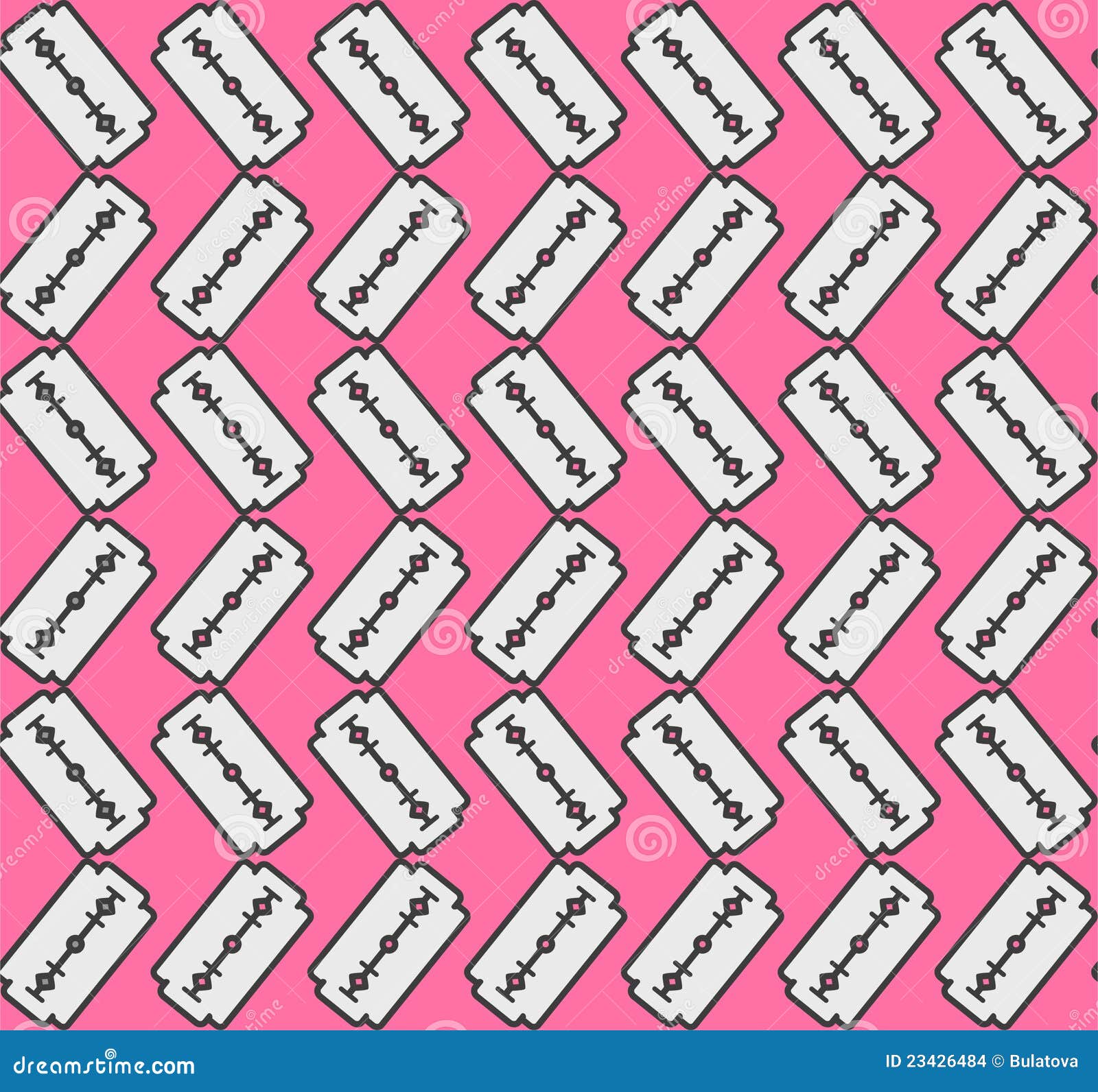 Seamless Emo Pattern with Razor Blade Stock Vector - Illustration