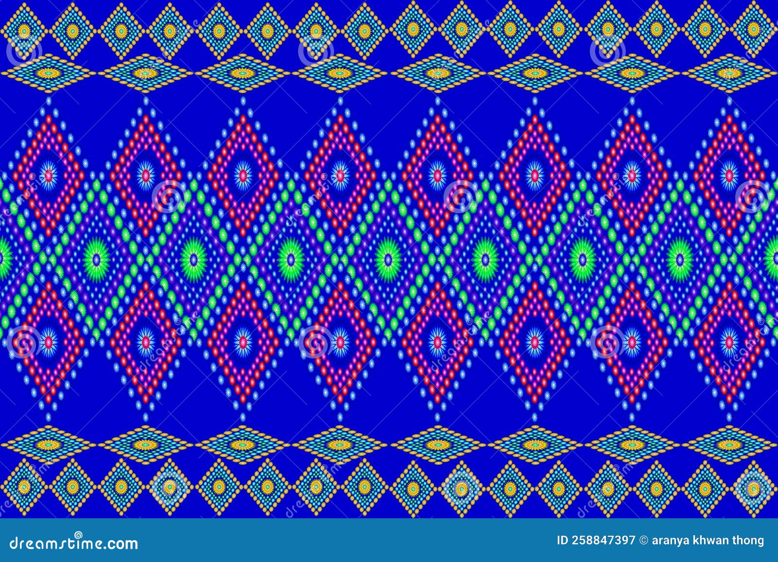 Seamless Ethnic Fabric Pattern, Thai Fabric Pattern Design, Carpet ...