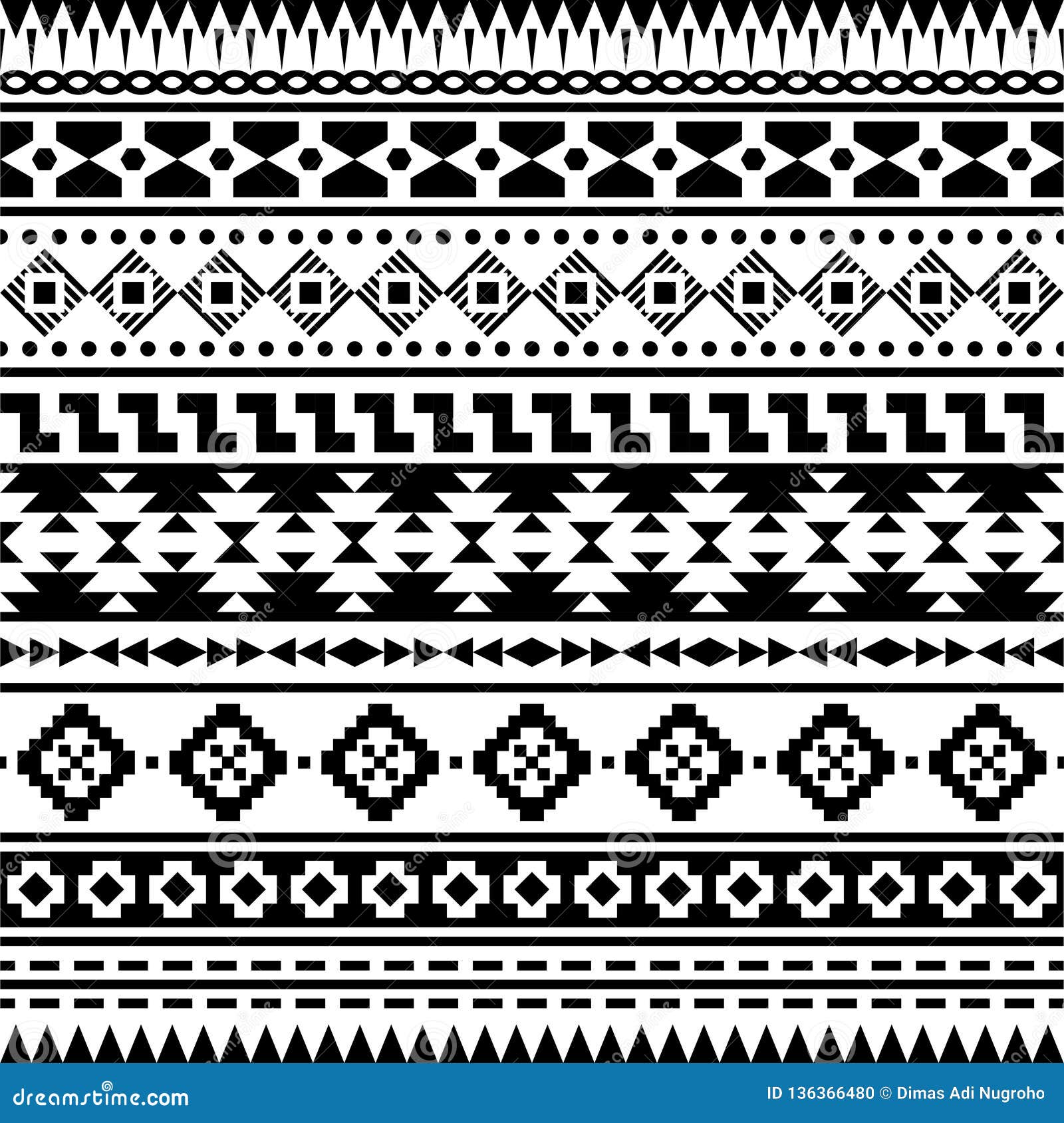 Seamless Ethnic Pattern Design. Aztec Vector Illustration. Inca Motif ...