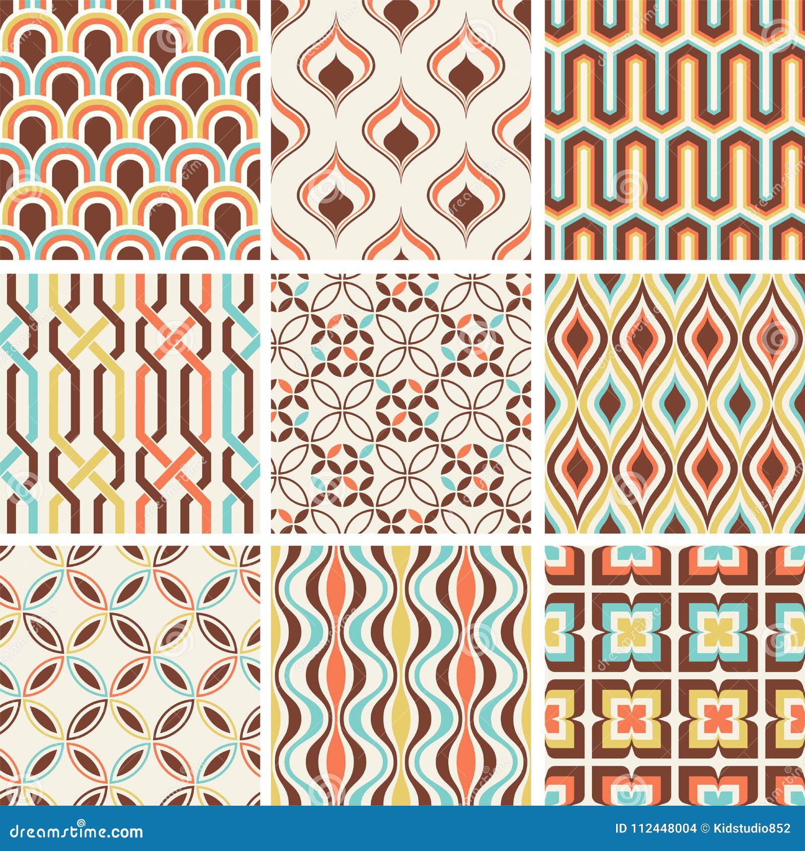 seamless fashion nostalgic geometric pattern