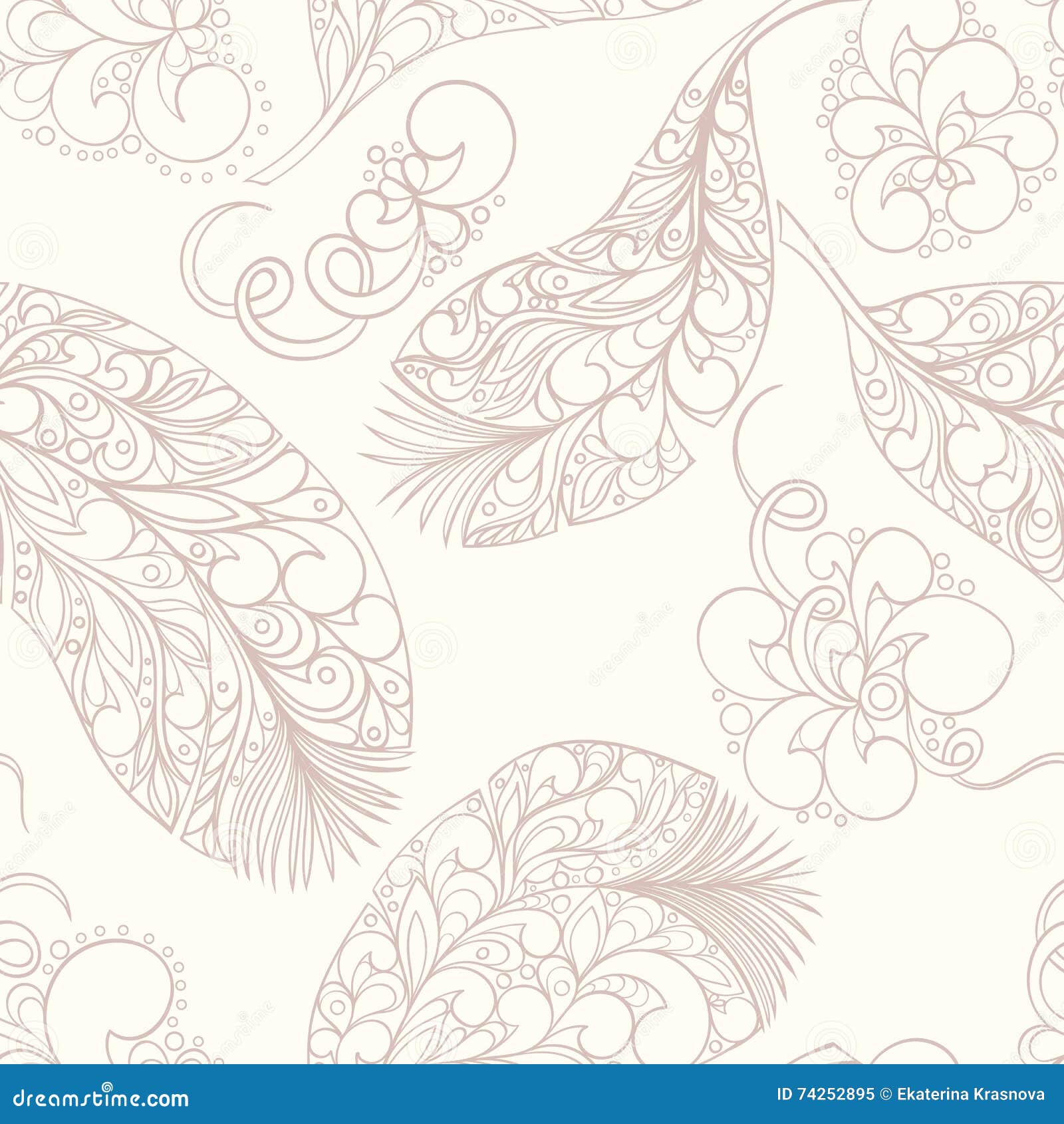Download Seamless feather pattern stock vector. Illustration of ...