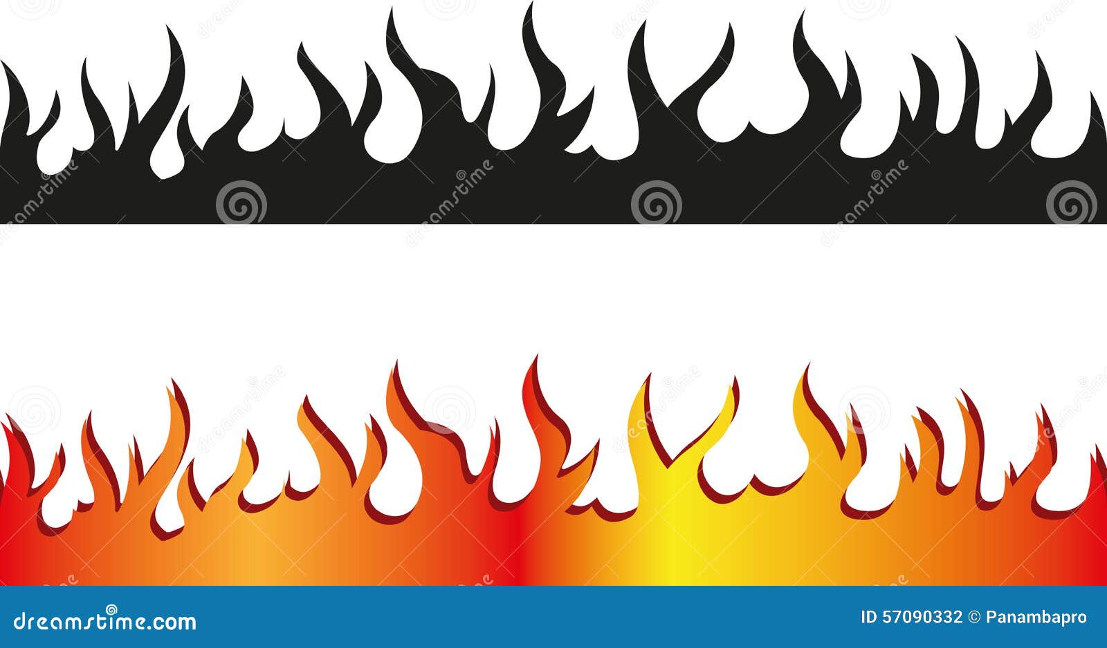 Seamless flame border stock vector. Illustration of power 57090332