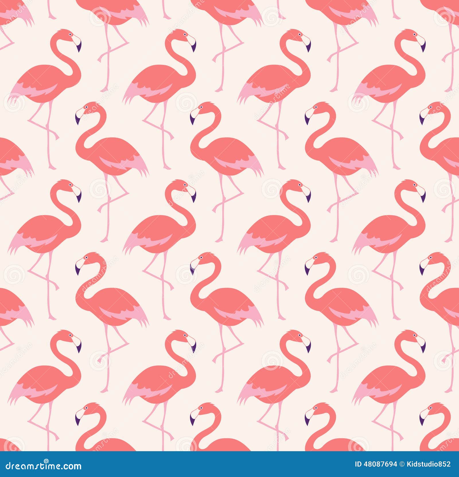 seamless flamingo birds pattern
