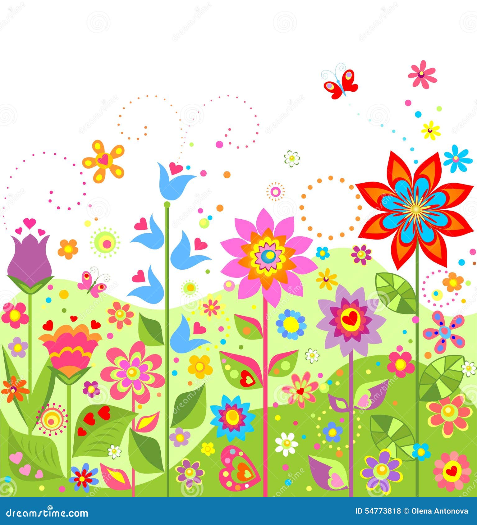 Seamless floral border stock illustration. Illustration of gardening