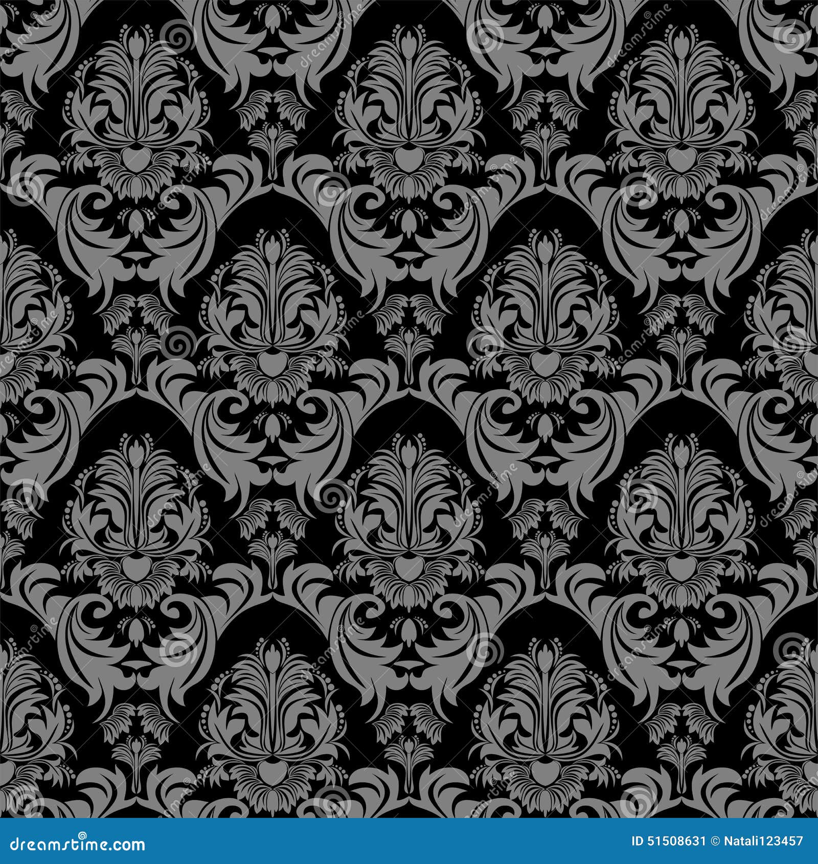 Seamless Floral Damask Ornate Wallpaper for Design Stock Vector